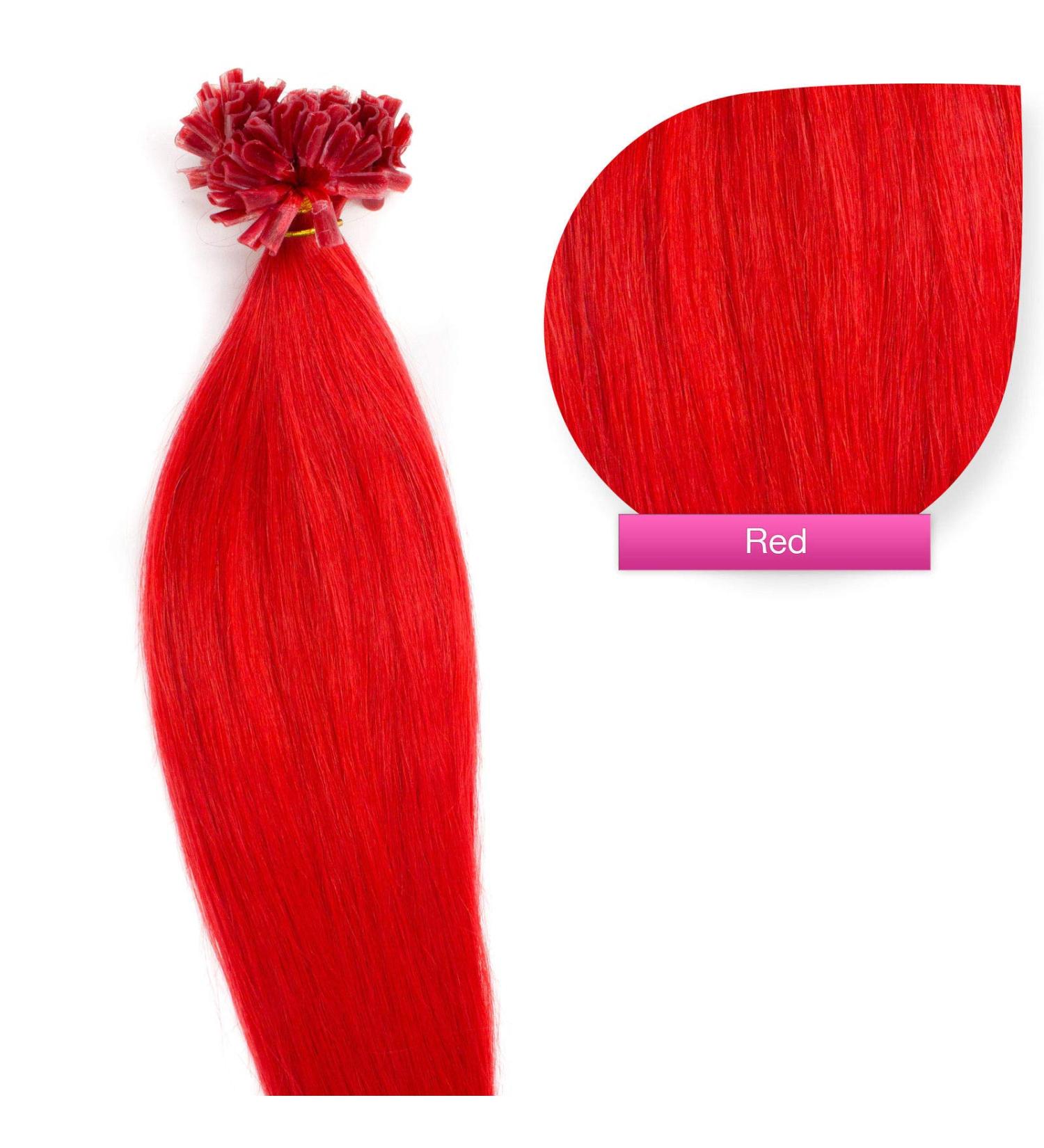 Buy 100% Remy Red Bonding Hair Extensions - 150 Strands 45cm U-Tip Keratin Bonds - Premium Quality Hair - Fast International Shipping - Buy Online on SooperMarket.com