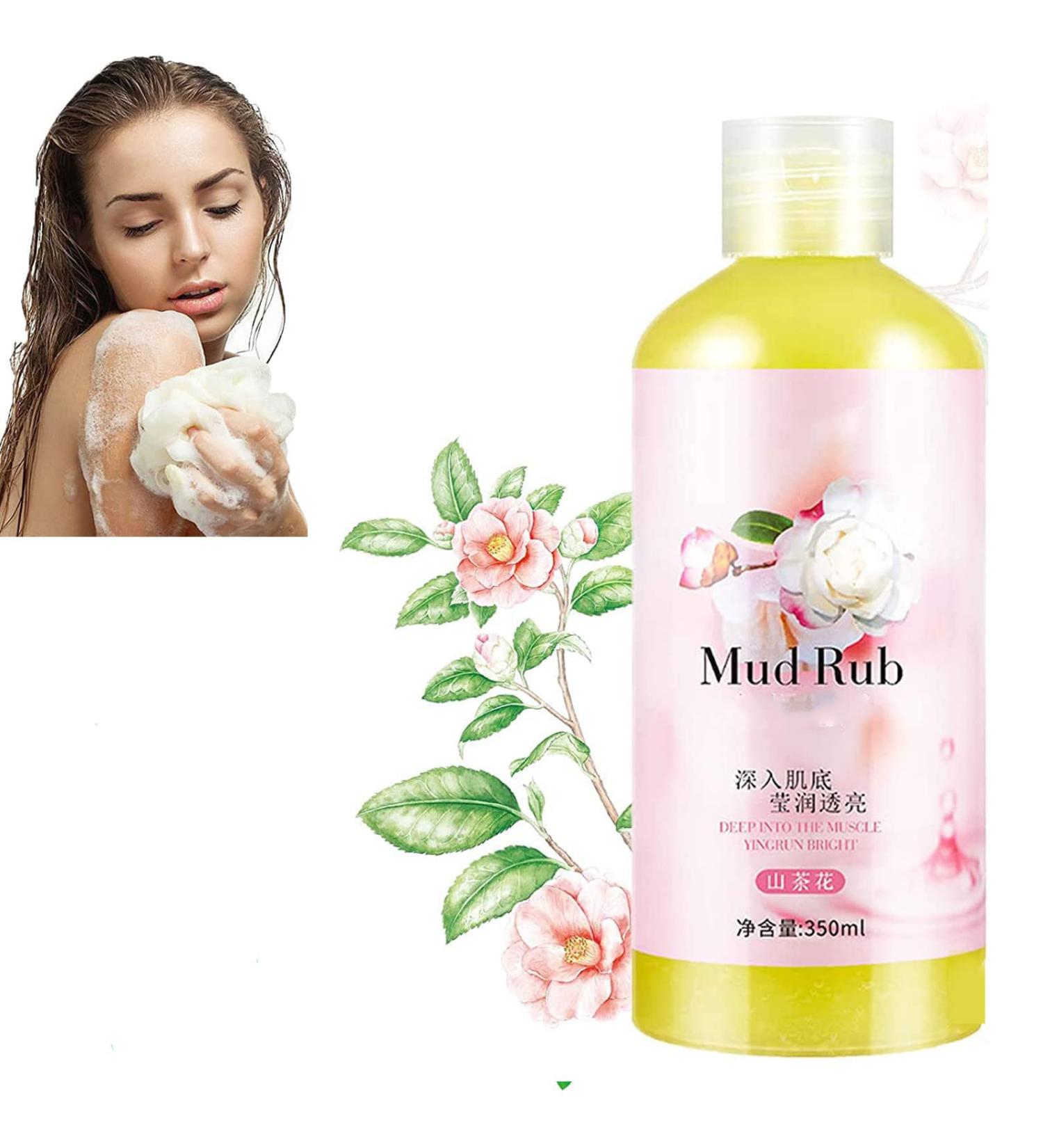 350ml Rubbing Mud for Skin - Mud Rubbing Artifact Mud Scrub Cream Rubbing Mud Gel Mud Rub Exfoliating Mud Run Scrub Cream Skin Cleansing Gel Mud Rub Gentle Exfoliation for Whole Body (Camellia) - Buy Online on SooperMarket.com