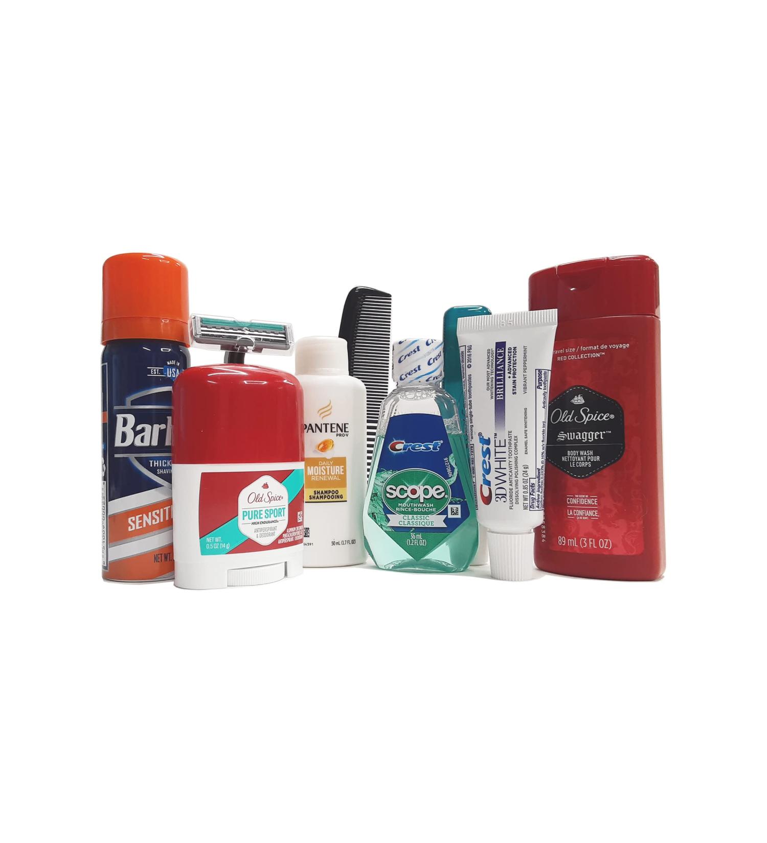 Men's Travel Kit: 10-Piece Resealable Clear Bag with Shave Cream - Handy Solutions - Buy Online on SooperMarket.com
