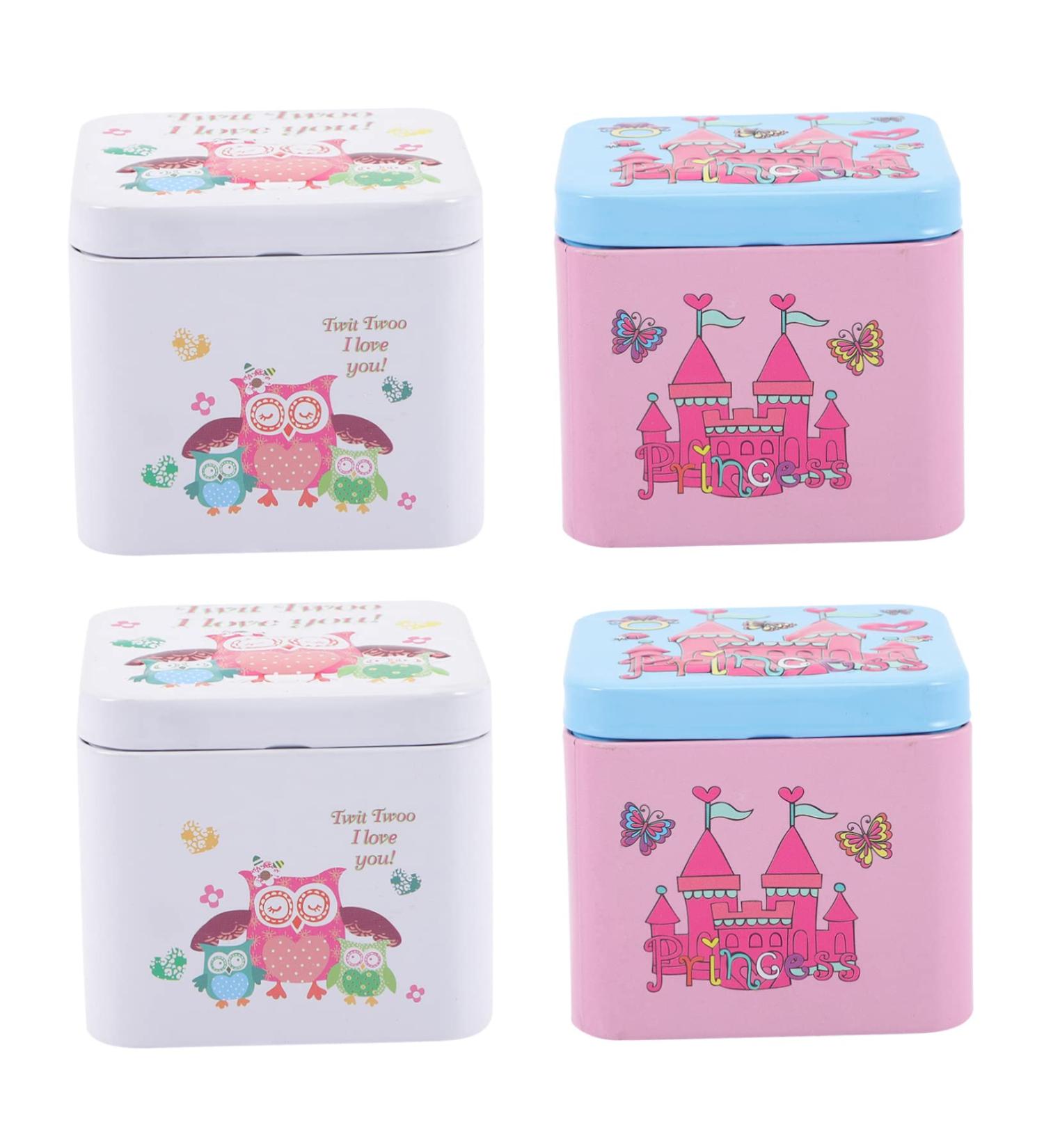 Alipis 4 pcs Tins Cases Containers Wedding Sweets Delicate Cans Cartoon Party Candy Tinplate - Buy Online on SooperMarket.com
