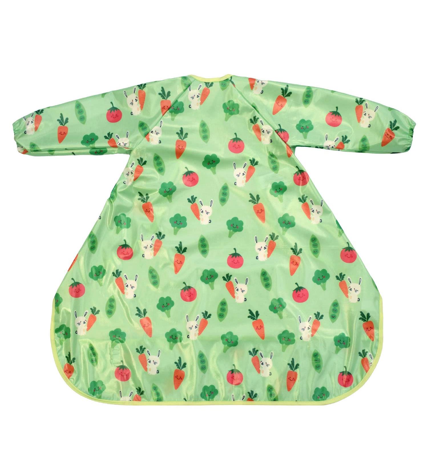 Bibetta Wipeezee Premium Waterproof Coverall Bib for Baby | Eco Friendly Durable Bib for Highchair Feeding | Bunny & Veg Design | 6m+ Boy/Girl - Buy Online on SooperMarket.com