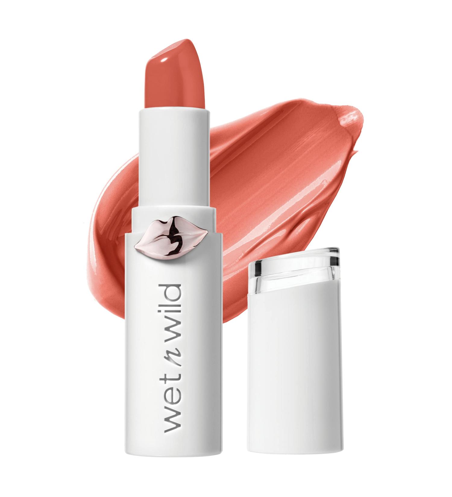 Wet n Wild Mega Last High-Shine Lipstick in Coral Bellini Overflow - 0.11 Ounce - Buy Online on SooperMarket.com