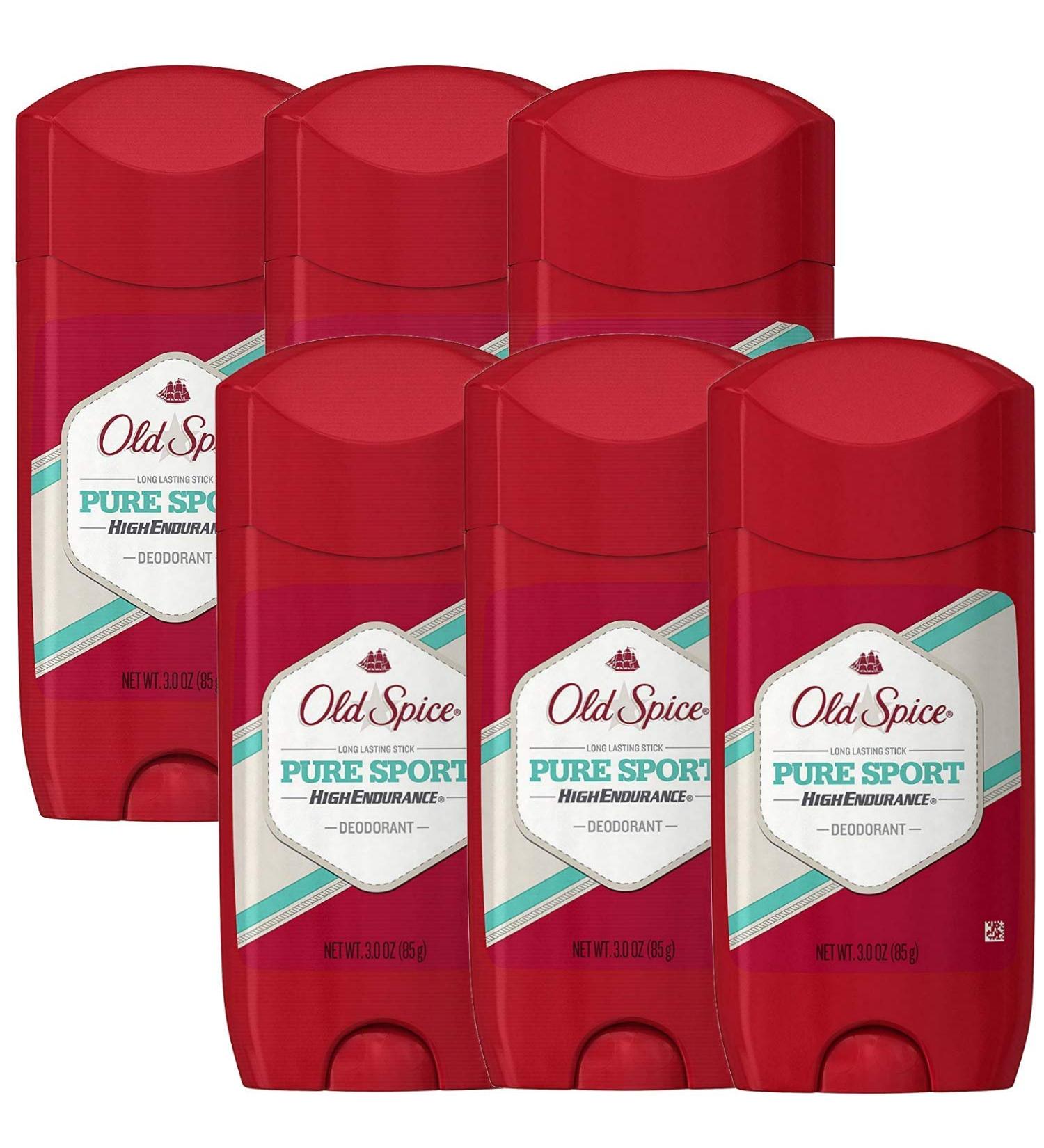 Old Spice High Endurance Deodorant for Men Pure Sport - 3 Oz / 85g x 6 Pack Pure Sport 4.5 Ounce (Pack of 6)