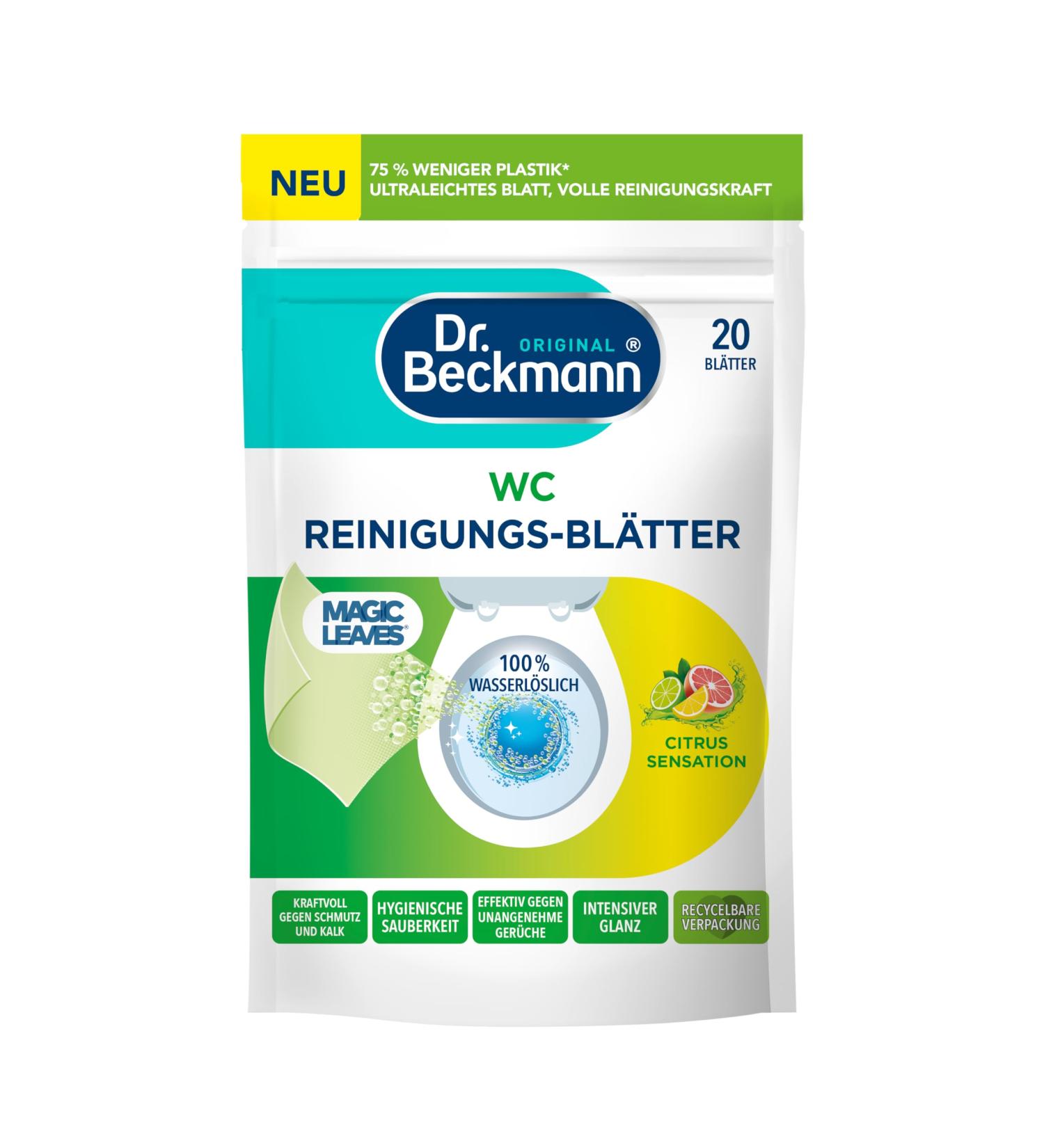 Dr. Beckmann Citrus Sensation WC Cleaning Sheets | 20 Sheets | Effective Toilet Cleaning | International Shipping - Buy Online on SooperMarket.com