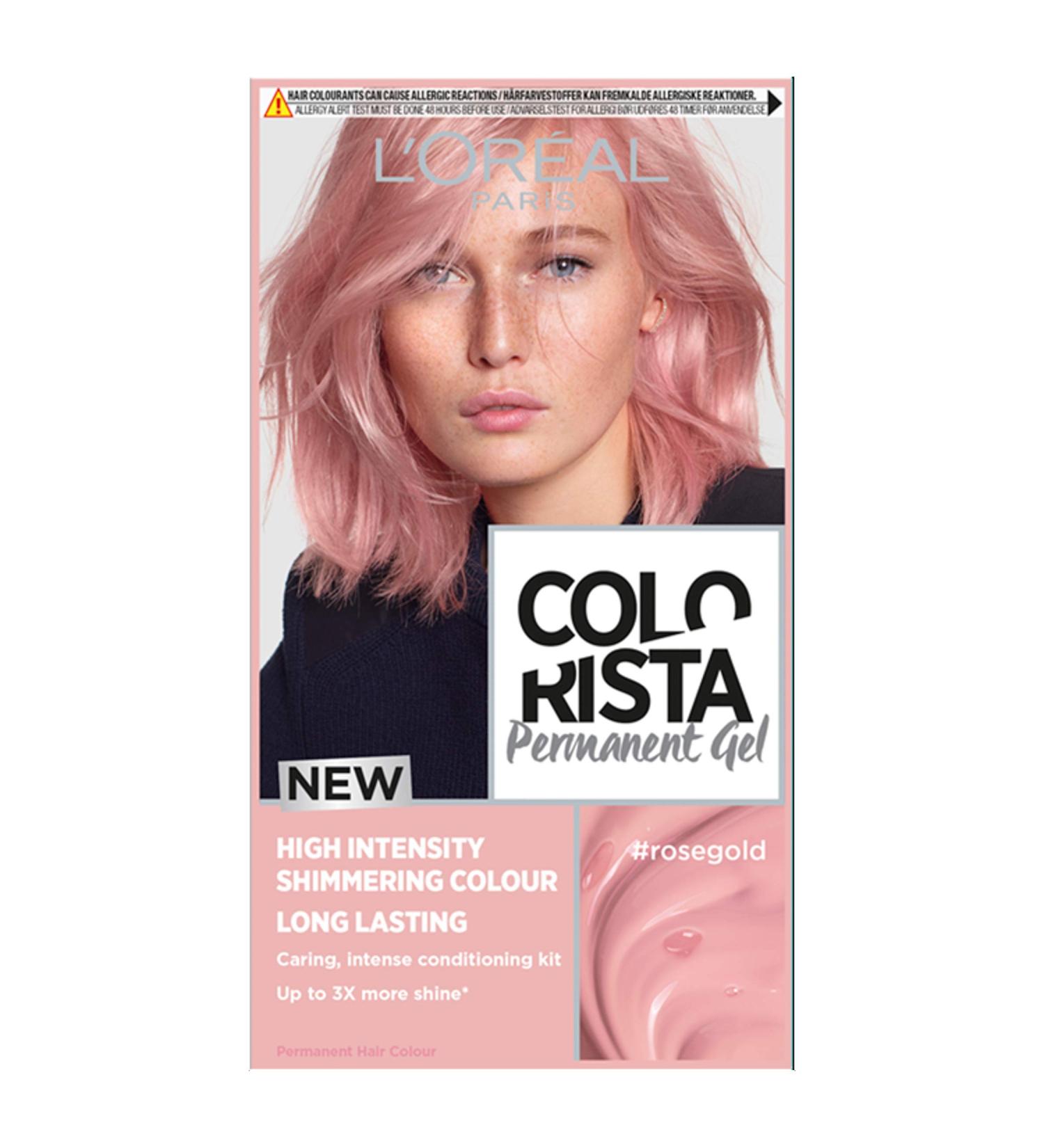 L'Or al Paris Colorista Permanent Gel Hair Dye - Rose Gold | Long-Lasting Vibrant Color with High Shine | At-Home Hair Colour - Buy Online on SooperMarket.com