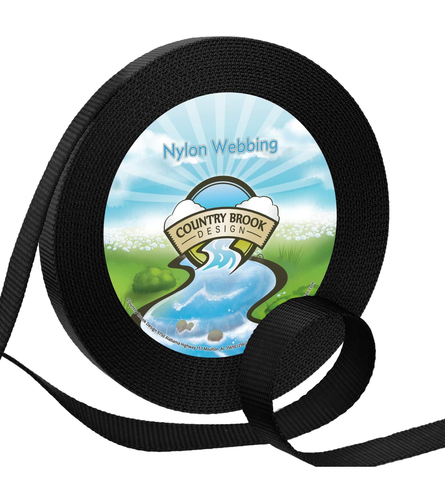 Country Brook Design 1 Heavy Duty 100% Real Nylon Webbing - Black - 10 Yards - Buy Online on SooperMarket.com
