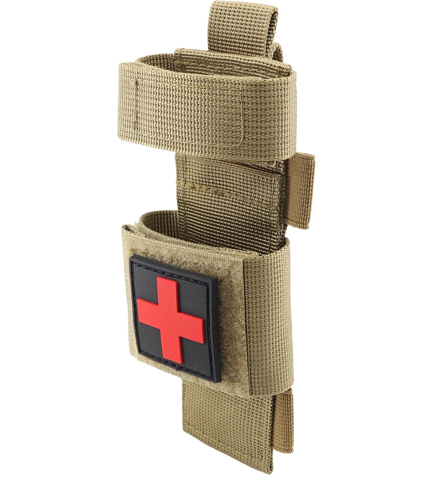 Yoncono Tactical Tourniquet Holder - Portable Military First Aid Storage Bag for Trauma Scissors (Khaki) - Buy Online on SooperMarket.com