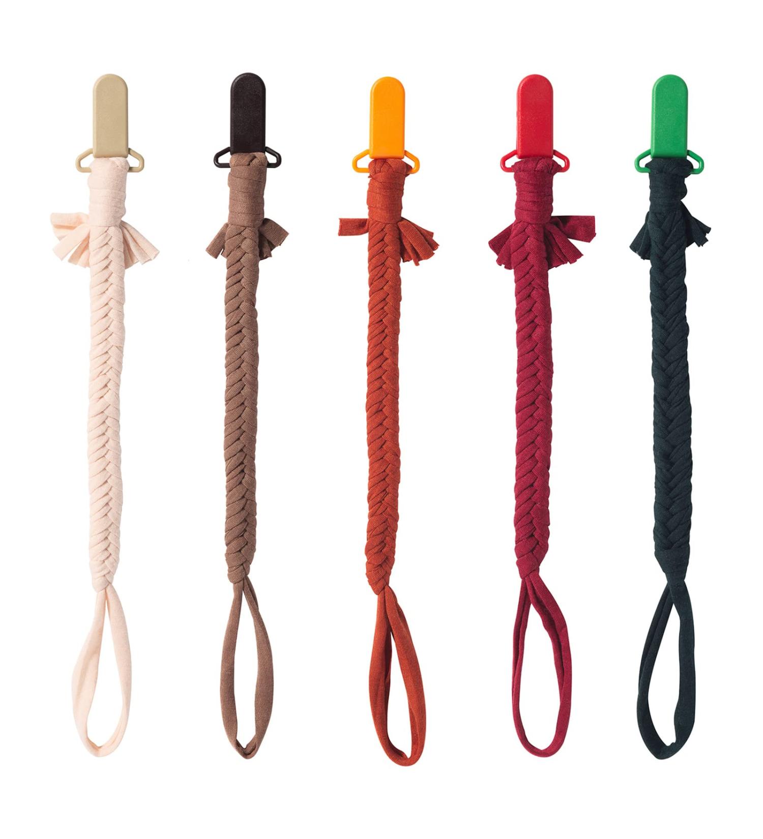 Symbolife Handmade Braided Cotton Pacifier Clip for Boys and Girls - Unisex Baby Shower and Birthday Gift - Mixed Color 2 - Buy Online on SooperMarket.com