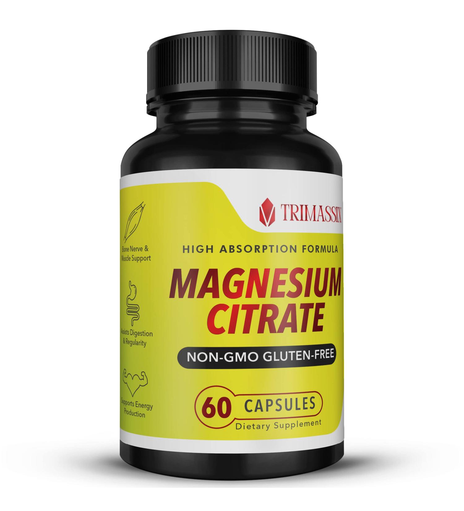 Trimassix Magnesium Citrate: Non-GMO & Gluten-Free Supplement - Buy Online on SooperMarket.com