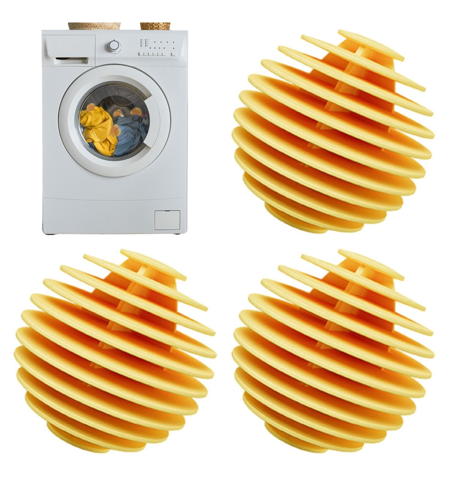 Washing Machine Balls Soft Washing Balls 3 Pcs Machine Ball Softener Tpr Reusable Laundry Balls Quick Drying Washing Balls Deep Cleaning Machine Balls Laundry Softener Balls Yellow - Buy Online on SooperMarket.com