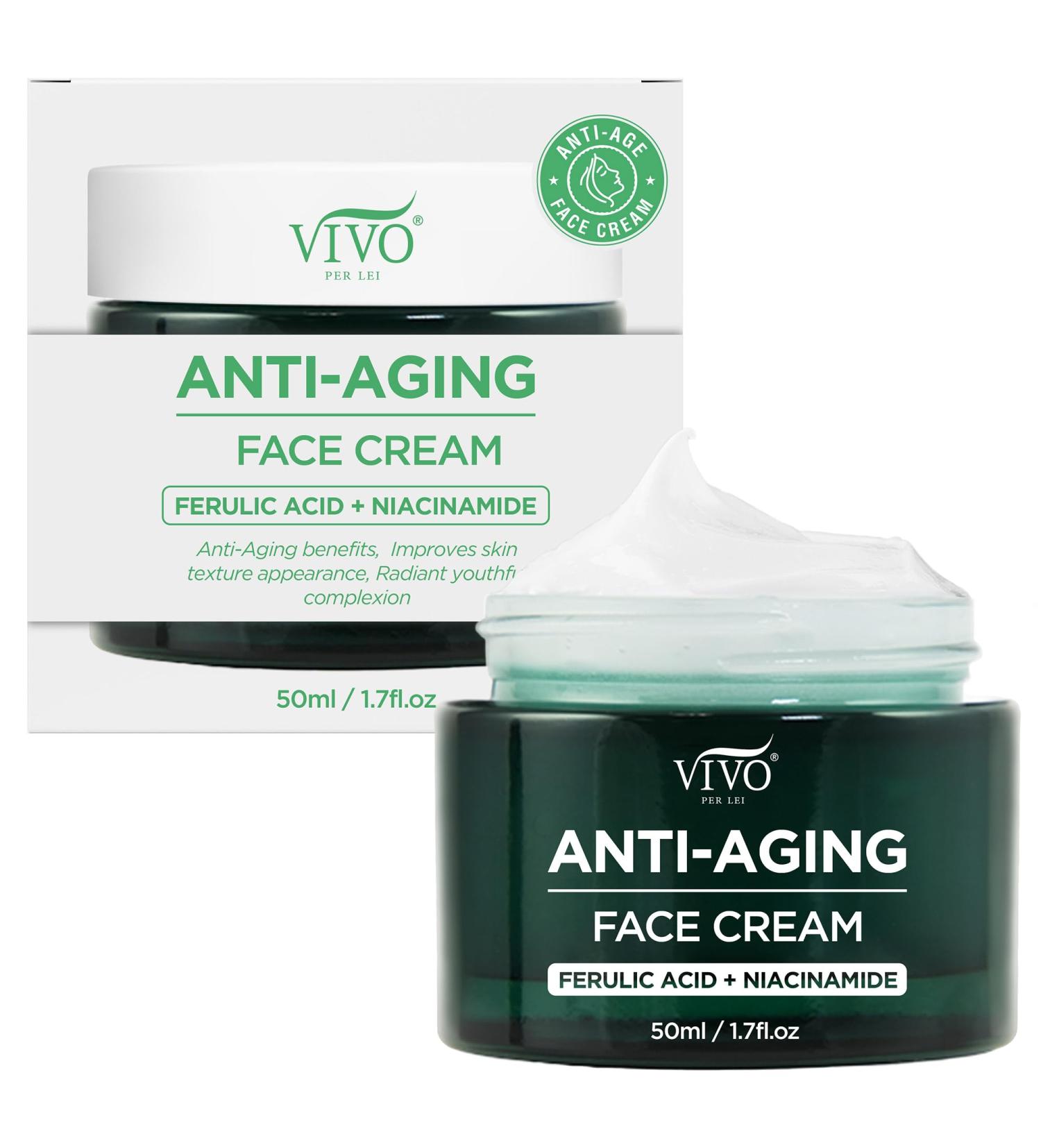 Vivo Per Lei Hyaluronic Acid Anti-Aging Cream with Retinol & Ferulic Acid - Firming Face Cream for All Skin Types - 1.7 Fl. Oz - Buy Online on SooperMarket.com