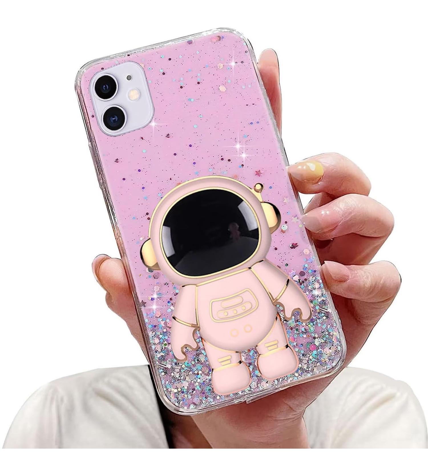Buy Tivenfezk iPhone 11 Astronaut Hidden Stand Shell Caricature Glitter Soft Silicone Case Pink Transparent Protective Cover for iPhone 11 - Buy Online on SooperMarket.com