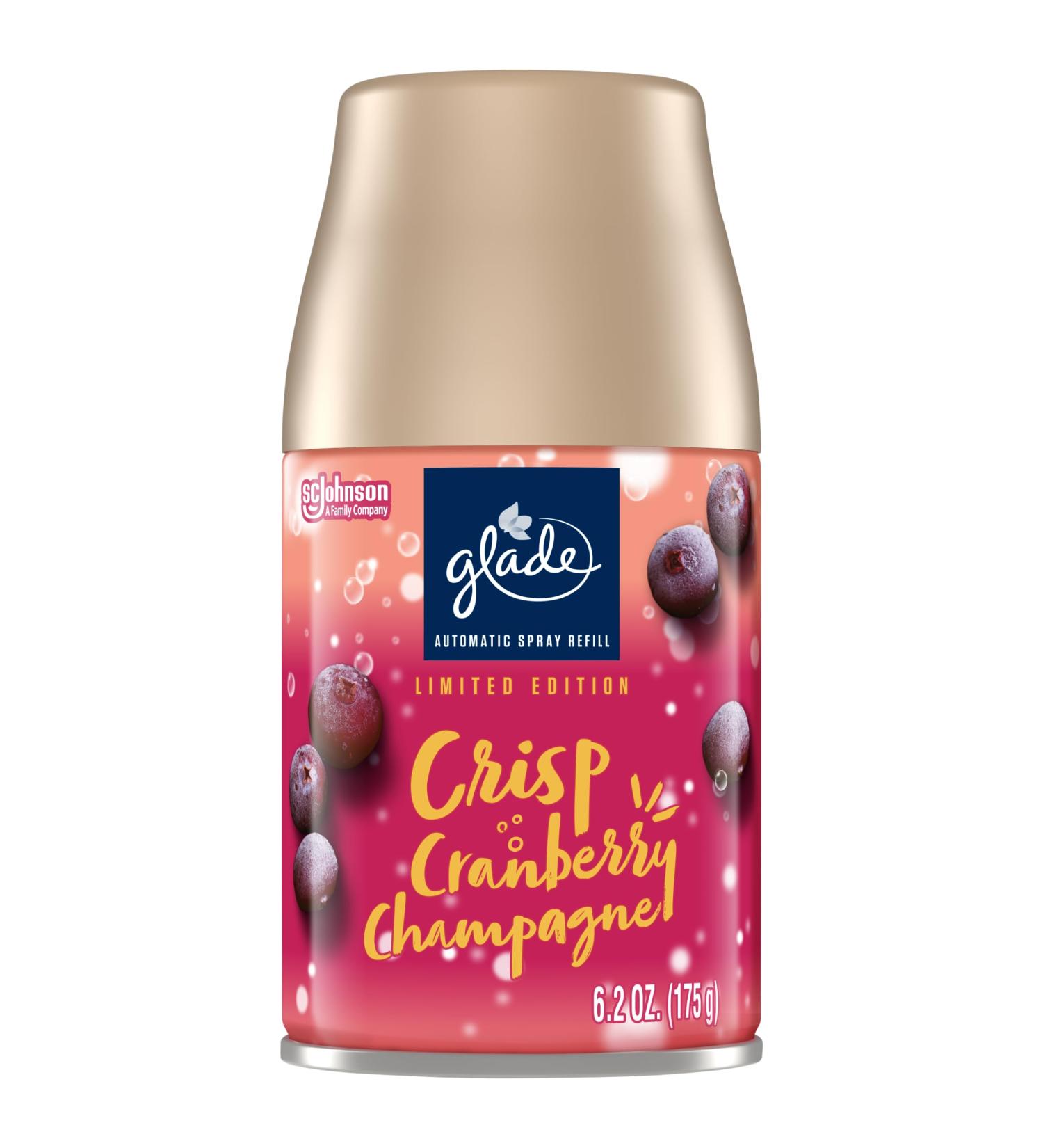 Glade Automatic Spray Refill - Crisp Cranberry Champagne Air Freshener for Home & Bathroom (6.2 Oz) | International Shipping Available - Buy Online on SooperMarket.com