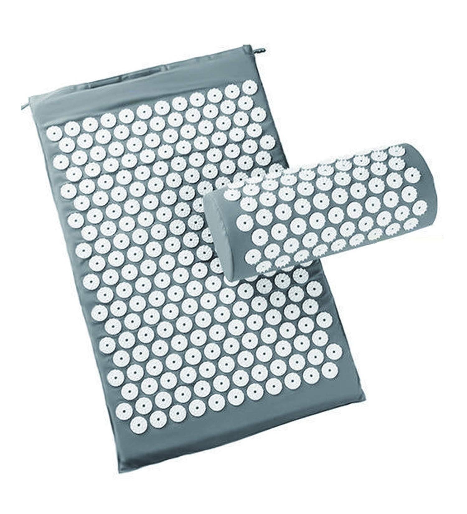 ELEBOX Acupressure Mat Bed Grounding Mat Acupuncture Needles Back and Neck Pain Relief for Yoga and Travel Relieves Stress Lower Back Pain Relief (Grey) - Buy Online on SooperMarket.com
