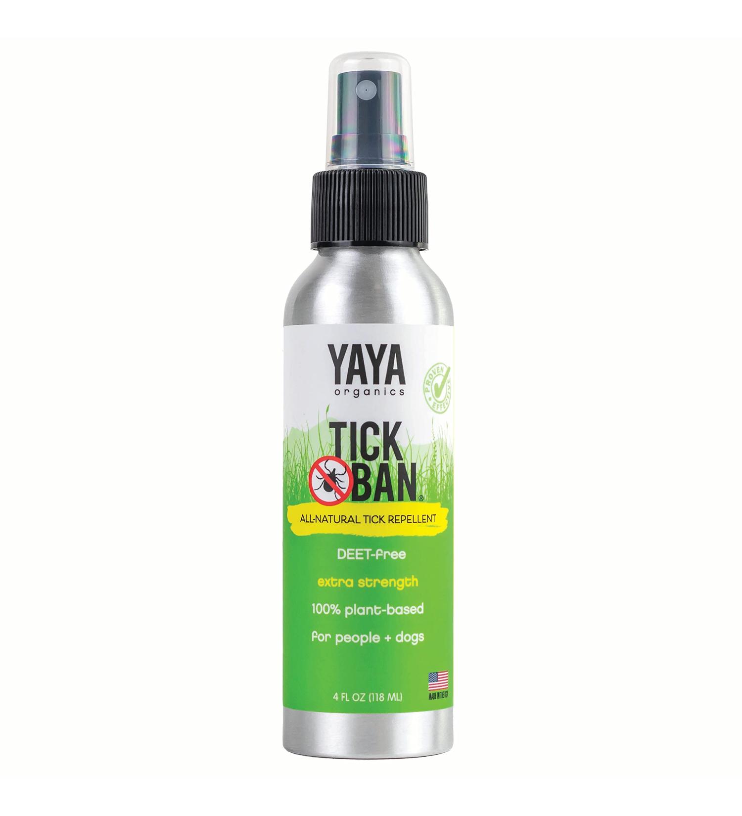 TICK BAN Yaya Organics All Natural Extra Strength Tick Repellent - DEET Free 4oz Spray - Buy Online on SooperMarket.com
