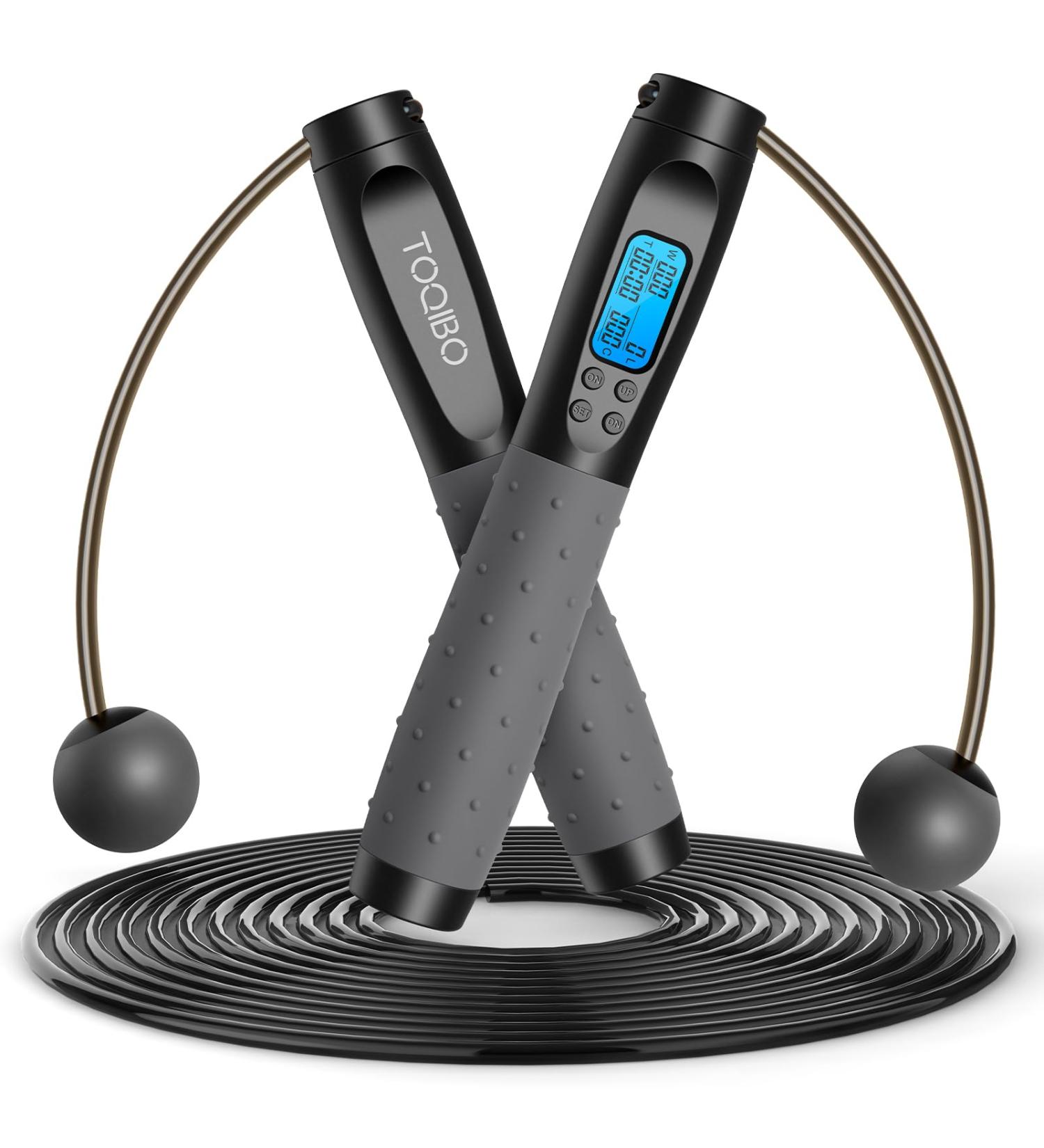 Adjustable Wireless Jump Rope with Counter - Digital Kilometer & Steel Ball Bearings - Perfect for Sports & Fitness - Buy Online on SooperMarket.com