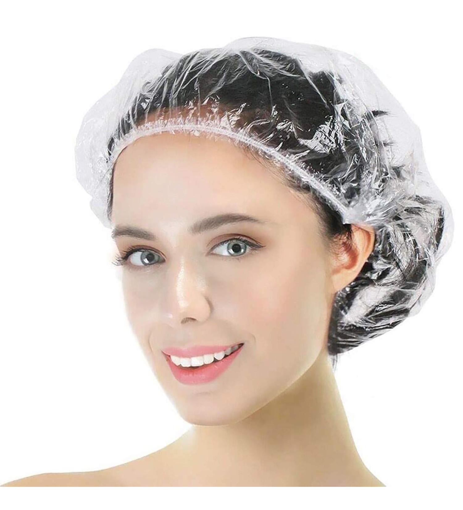 30PCS Large Clear Disposable Shower Caps for Women - Ideal for Travel, Home Use, and Hotels - Buy Online on SooperMarket.com