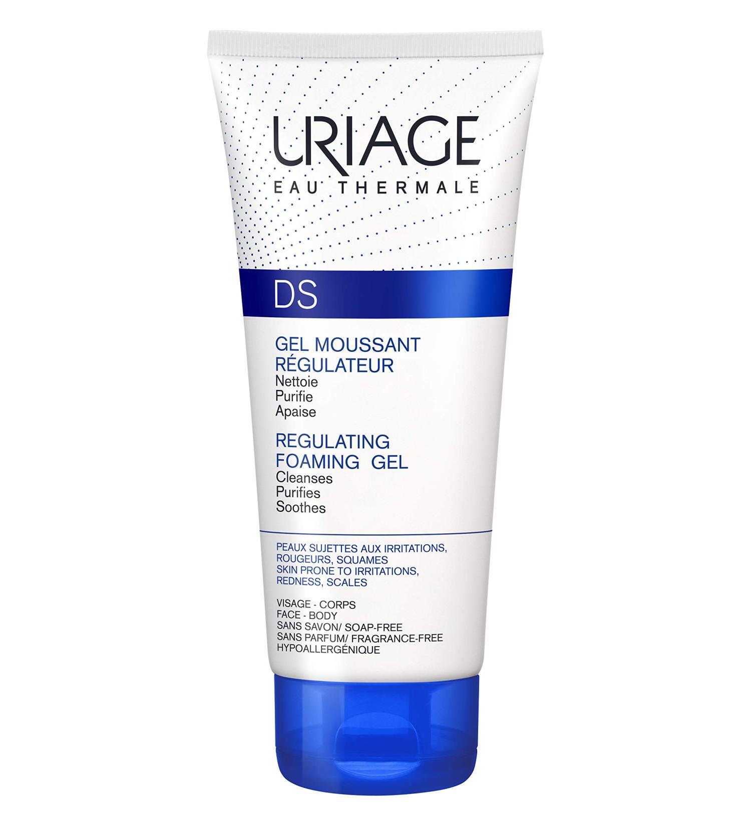 Uriage D.S. Regulating Foaming Gel 5 fl.oz. | Gentle Cleansing Foam for Face & Body | Soothes Irritated Redness-Prone Skin | Purifies and Sanitizes Sensitive Skin | Promotes Healthy and Comfortable Skin - Buy Online on SooperMarket.com