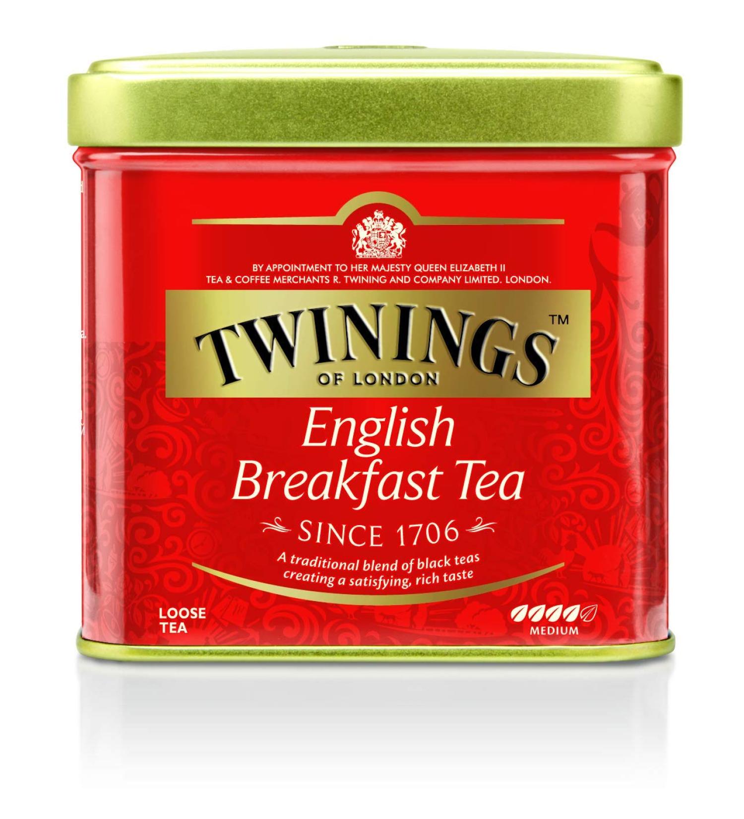 Twining English Breakfast Tea Can 100g - Strong Black Tea from Sri Lanka & India | 6-Pack Black Tea for Perfect Brews - Buy Online on SooperMarket.com