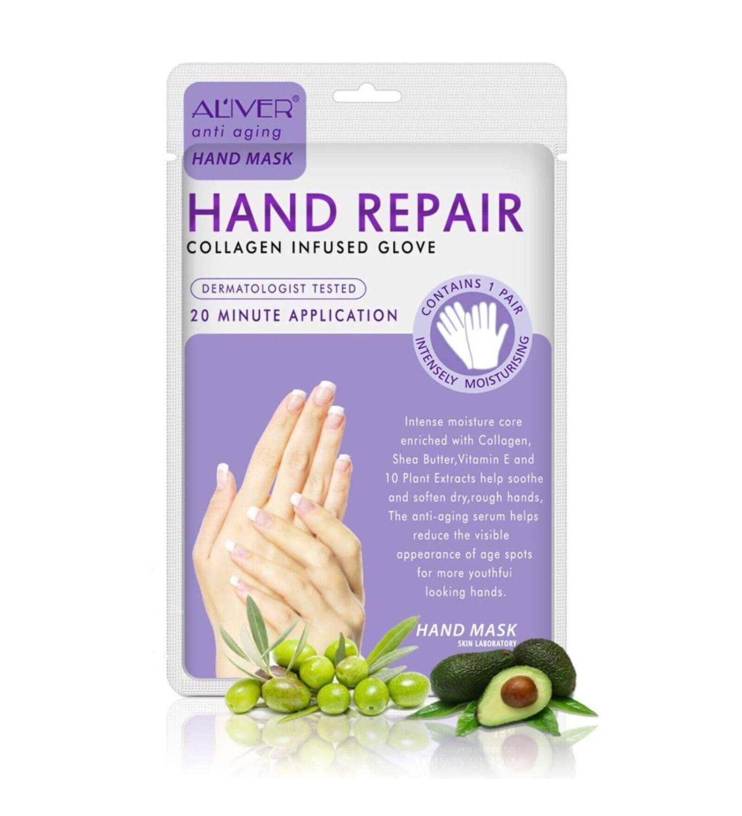 P-Beauty Lavender Hand Mask | Moisture Gloves for Cracked Dry Hands | Collagen & Vitamin-Rich Anti-Aging Care | Peeling Hand Mask | 1 Pair - Buy Online on SooperMarket.com