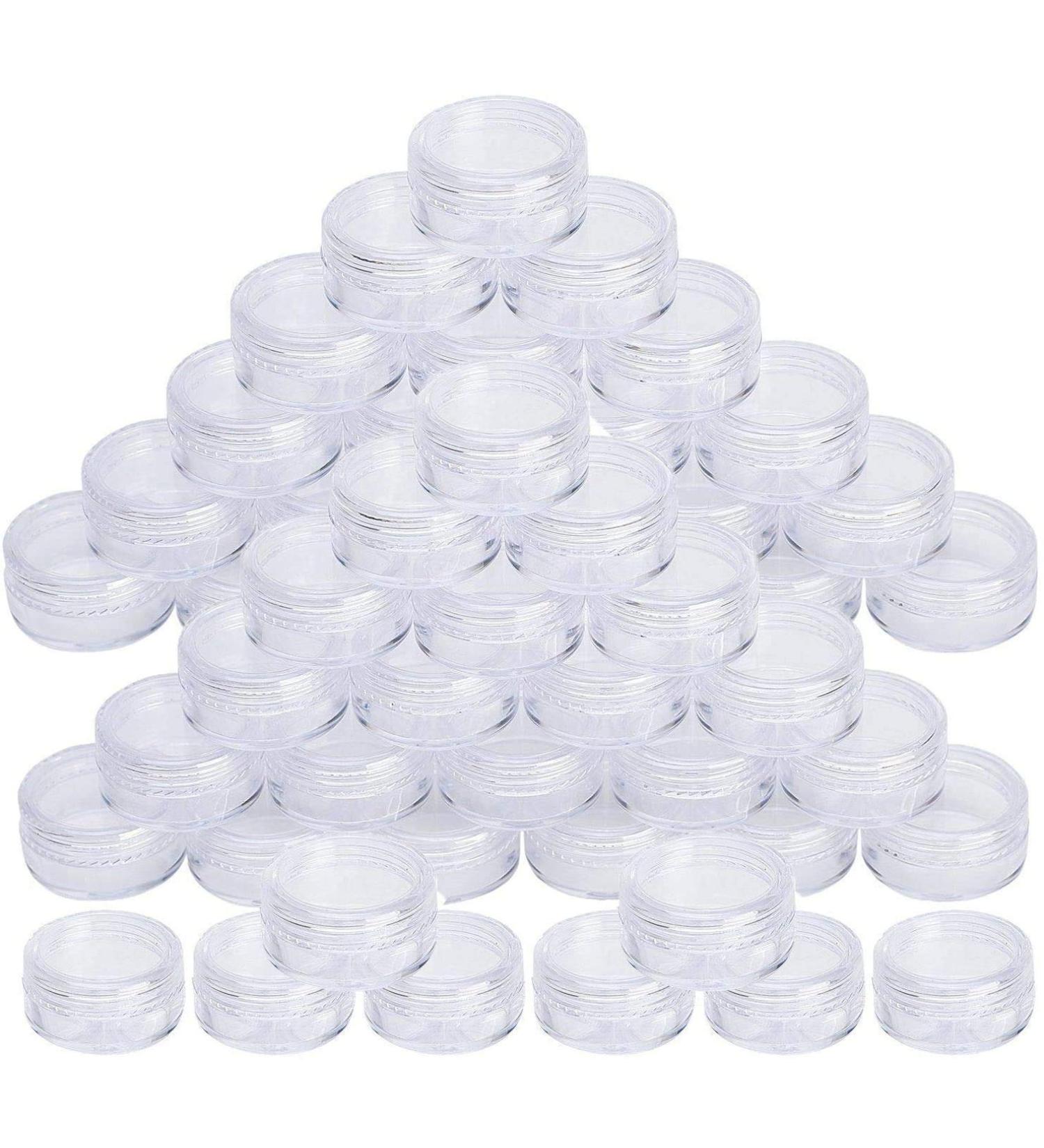 Proleo 100pcs 5G Sample Containers - Ideal for Cosmetics Lip Balm Ointments & Jewelry - Secure Screw Cap - White - Buy Online on SooperMarket.com