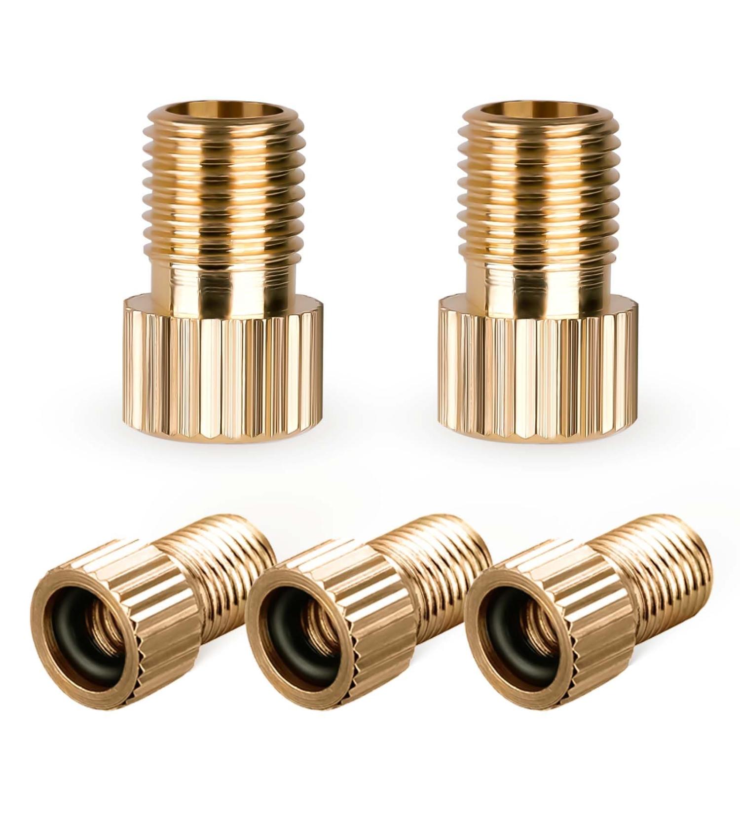 5-Piece Bicycle Valve Adapter Set - All-in-One Auto Valve French Valve & Air Pump Adapters with Sealing Rings for Efficient Inflation - Buy Online on SooperMarket.com