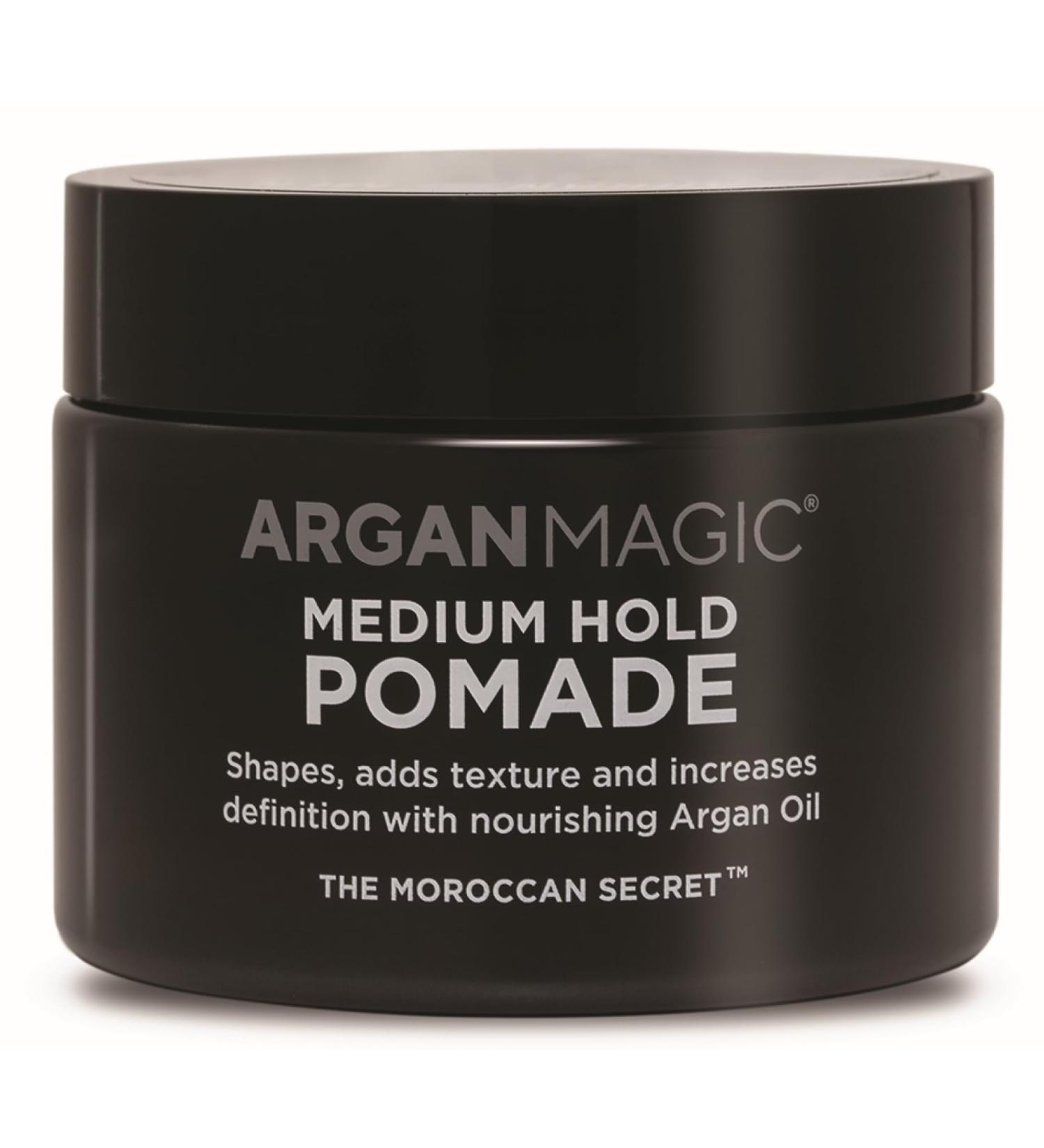 Argan Magic Medium Hold Pomade | Argan Oil Hair Styling Texture & Definition | Paraben Free Cruelty Free Made in USA (8 Oz - Buy Online on SooperMarket.com