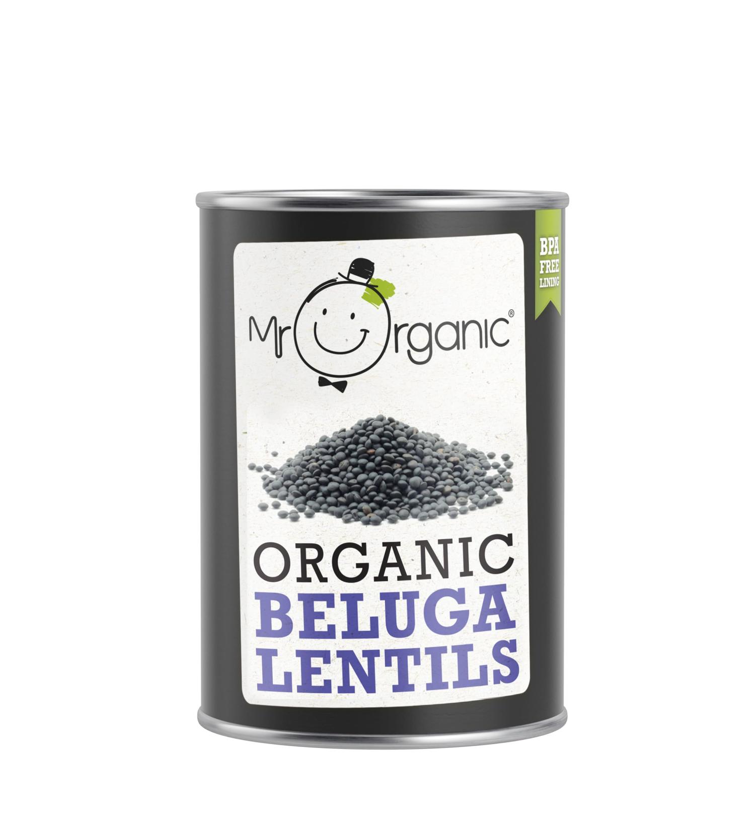Mr Organic Beluga Lentils 12 x 400g - Non GMO, Preservative Free, Vegan - Ideal for Home Cooking - Buy Online on SooperMarket.com