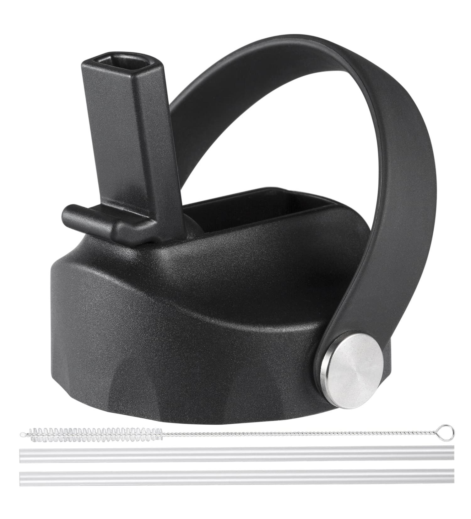 Mijafaron Straw Lid for Hydro Flask Wide Mouth 32oz 40oz - Black Flexible Handle Replacement Sports Cap Top with Straw - Buy Online on SooperMarket.com