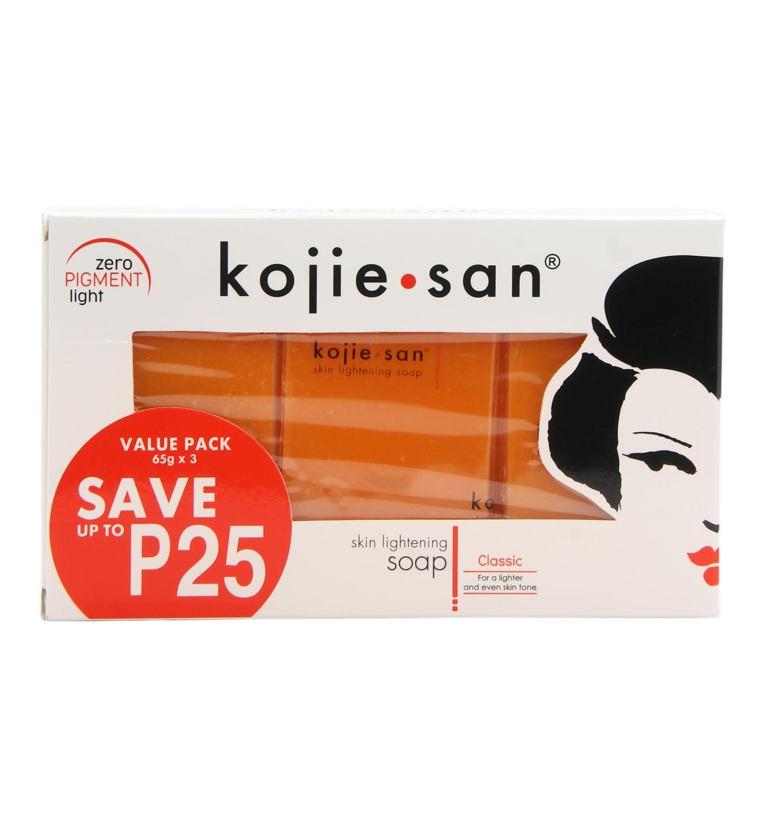 Kojie San Skin Lightening Kojic Acid Soap 2 Bars 65 Grams) Skin Lightening Coconut Fresh Orange 65 g (Pack of 2)