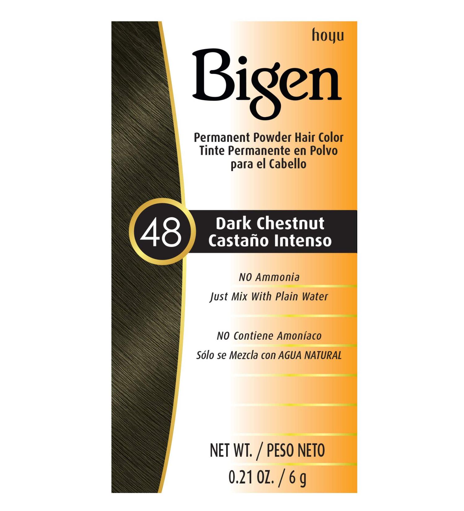 Buy #48 Dark Chestnut Bigen Permanent Powder - 6 Pack | Fast International Shipping | Premium Quality Hair Color - Buy Online on SooperMarket.com