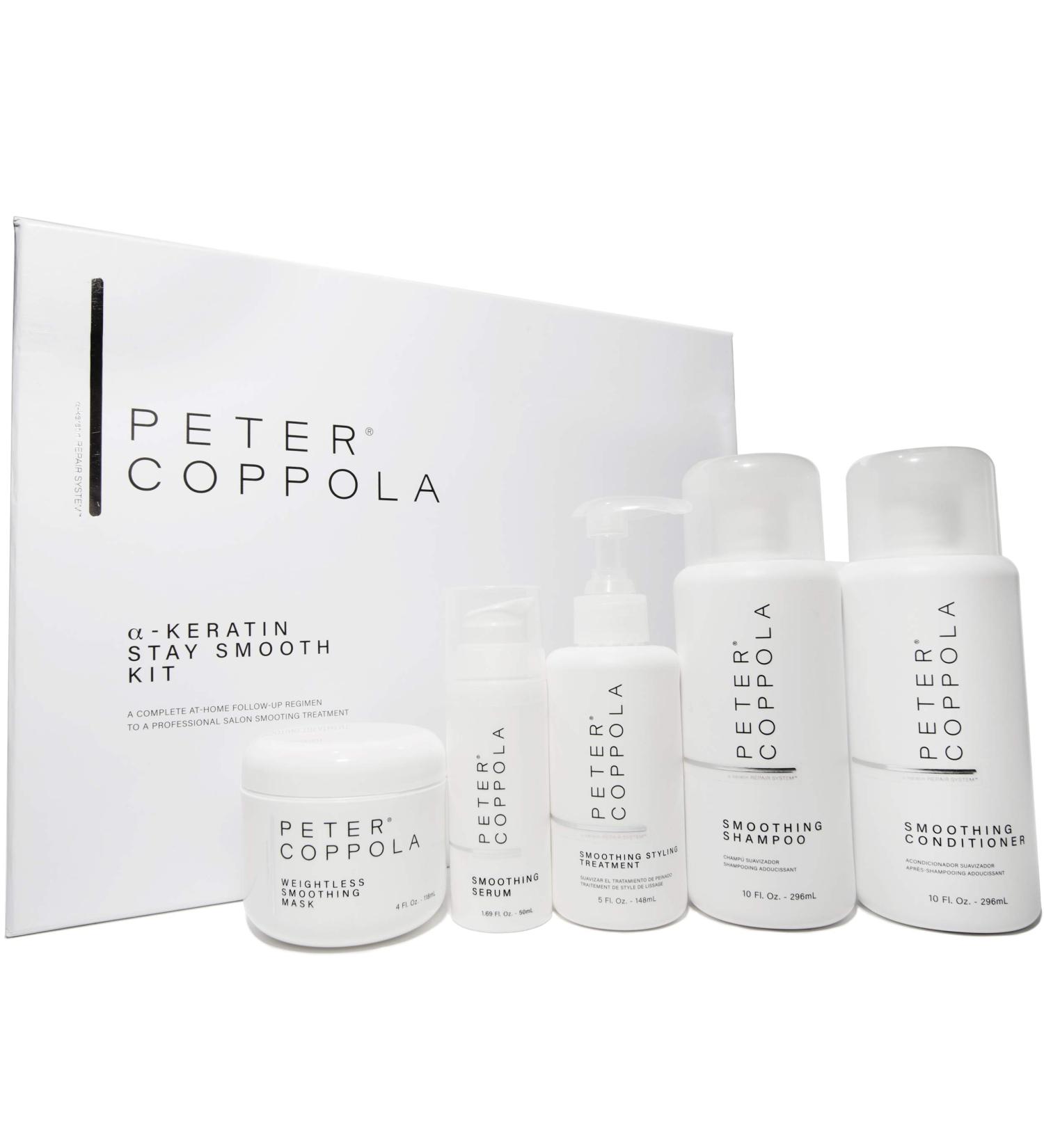 PETER COPPOLA a-Keratin Stay Smooth Kit - Nourishing Shampoo Conditioner Mask & Serum for Healthy Smooth Damaged Hair - International Shipping Available - Buy Online on SooperMarket.com