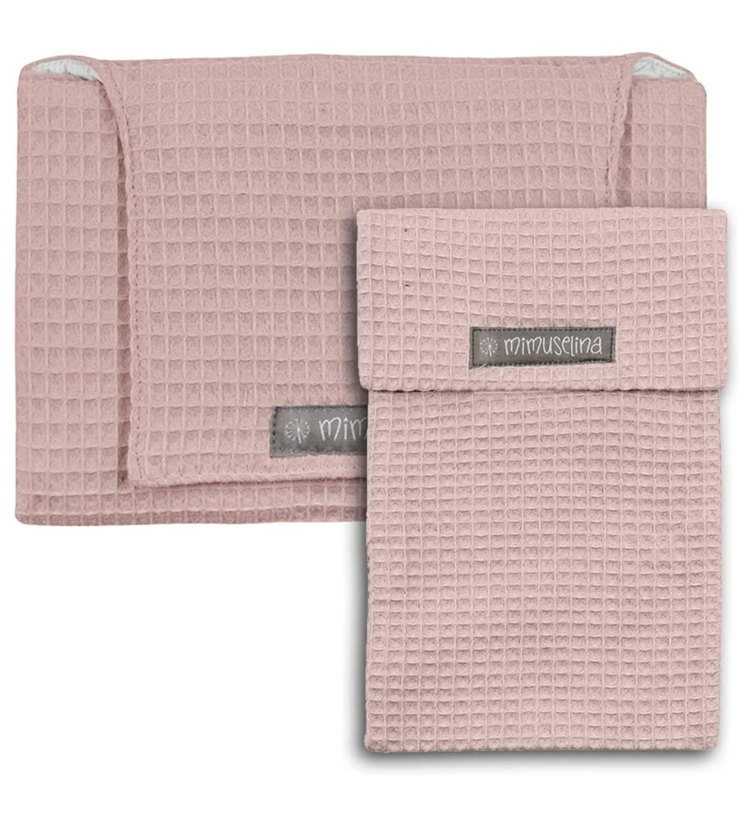 Mimuselina 2 Pack: Portable Baby Diaper Pad & Water-Repellent Diaper Bag - Foldable Dirt-Repellent Design in Waffle Pink for On-the-Go Parents - Buy Online on SooperMarket.com