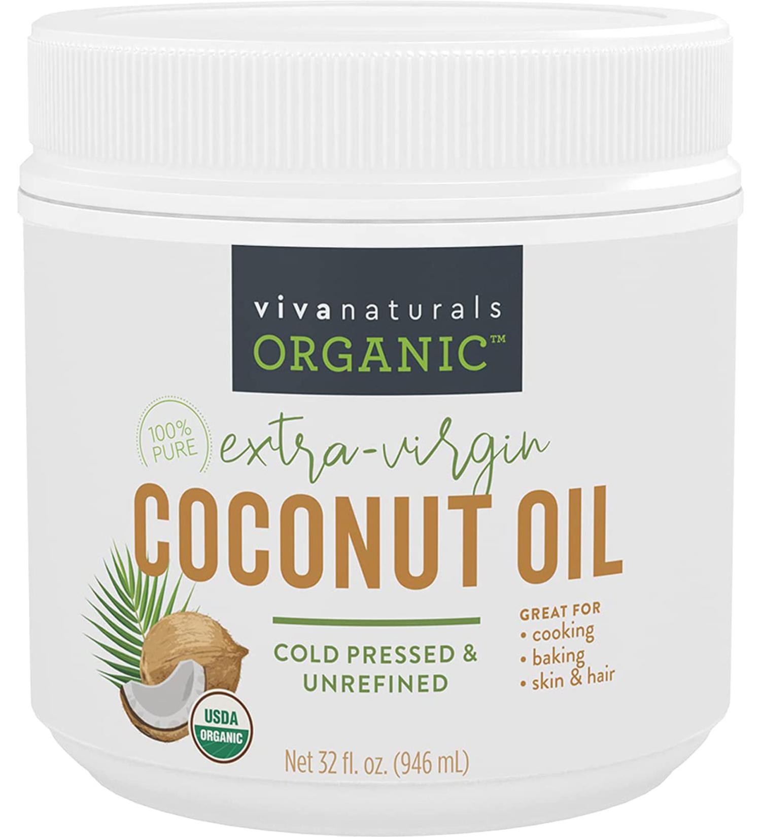 Organic Coconut Oil - Unrefined and Cold-Pressed  Natural Hair Oil  Skin Oil and Cooking Oil with Fresh Flavor  Non-GMO Extra Virgin Coconut Oil (Aceite de Coco)  USDA Organic  32 oz - Buy Online on SooperMarket.com