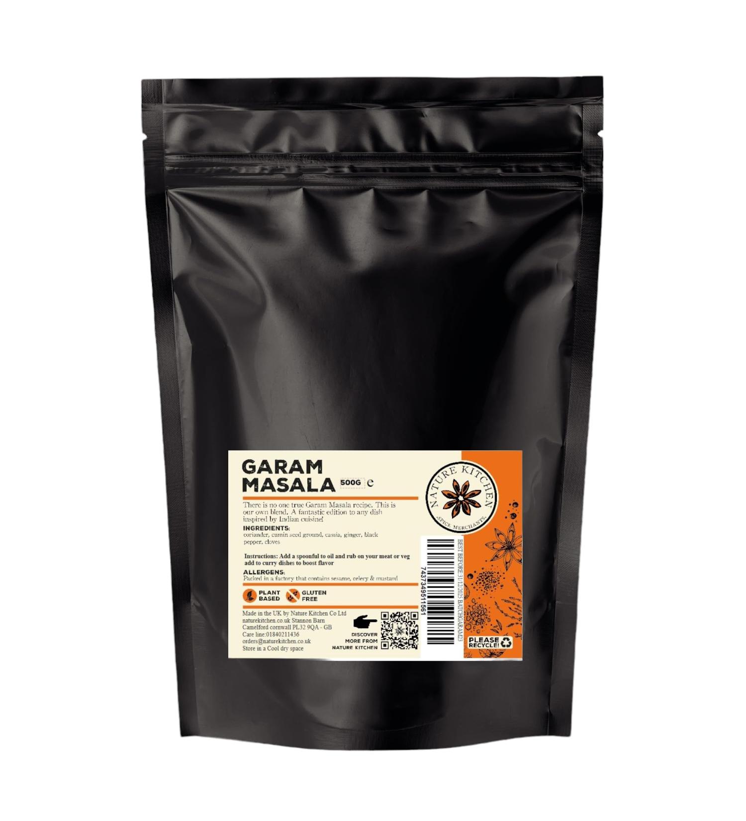 Garam Masala (Mild) 500g Large Bag - Gluten-Free & Vegan Seasoning Spice Blend for Everyday Cooking - Marinades, Sauces, Frying, Baking & Grilling - Nature Kitchen - Buy Online on SooperMarket.com