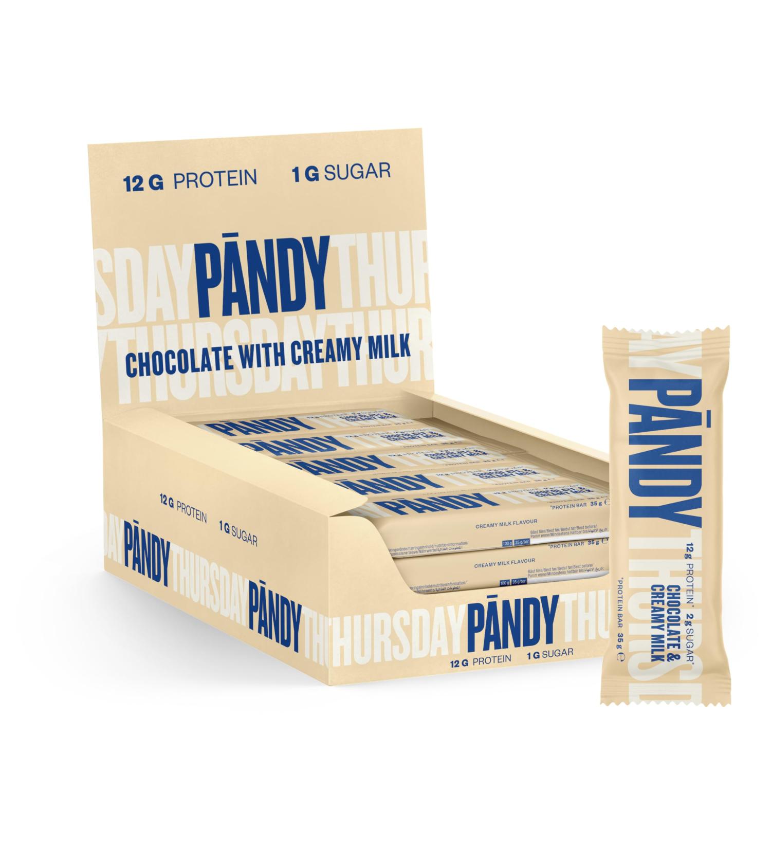 P ndy Protein Bar Creamy Milk - 12g Protein 131 Calories 18 x 35g Delicious Milk & Chocolate Taste Bars for Fitness Lovers - Buy Online on SooperMarket.com