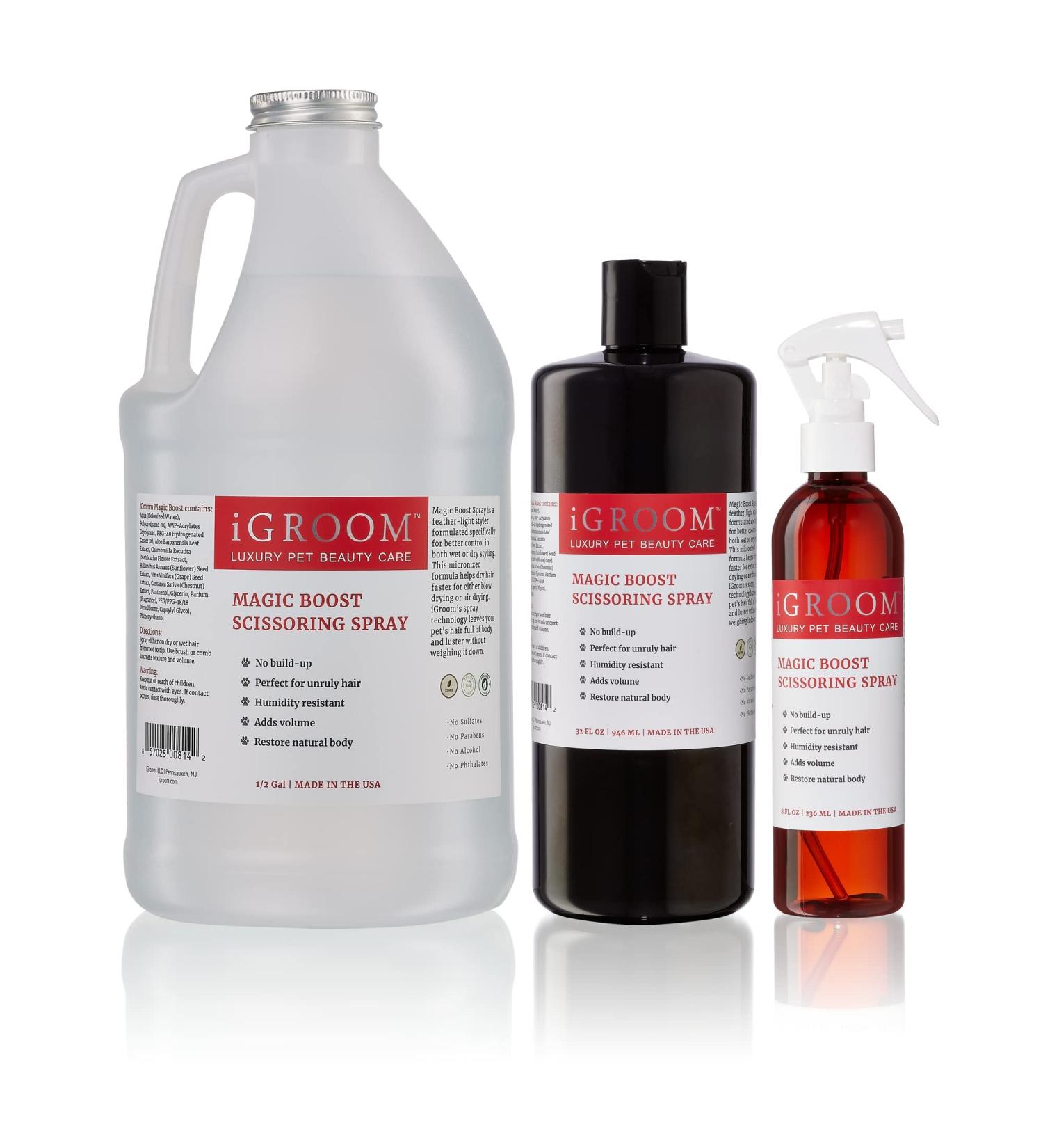 Igroom Magic Boost Dog Scissoring Spray | Luxury Pet Beauty Care | Adds Volume & Restores Natural Body | Made in USA | 8 Ounce - Buy Online on SooperMarket.com