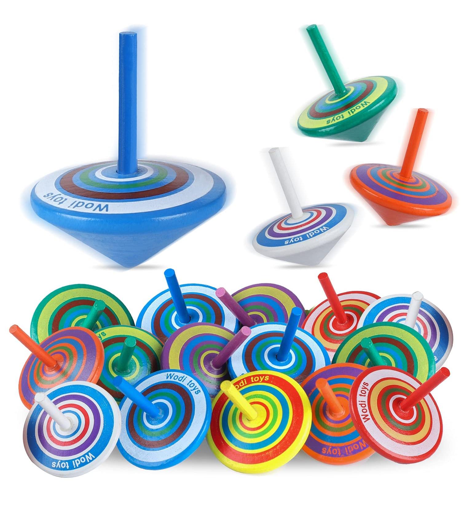 Lisopo 20 Pcs Colorful Wooden Circle Toys - Perfect for Children's Birthday Party Bag Fillers & Decorations | International Shipping - Buy Online on SooperMarket.com