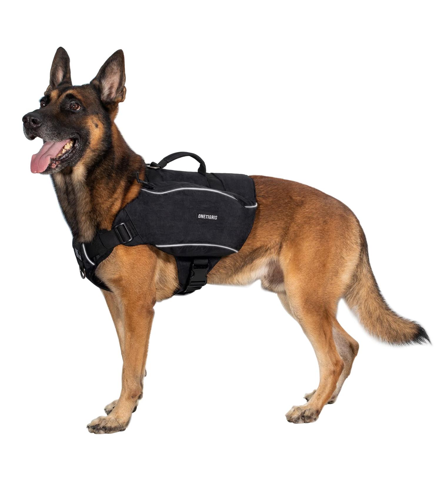 OneTigris CAMELUS Dog Backpack - Tear-Resistant Camping & Hiking Pack for M/L Size Dogs - Lightweight Durable Black - Buy Online on SooperMarket.com