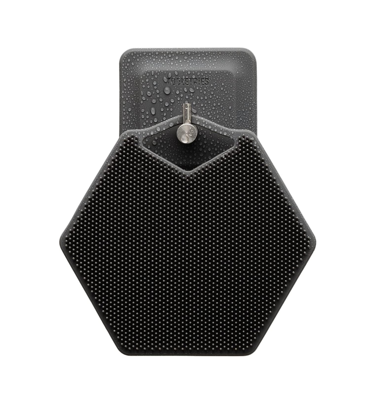 Tooletries Silicone Body Scrubber & Storage Hook - Charcoal | Shower Bathroom Organizer with Silicone-Grip Technology - Buy Online on SooperMarket.com