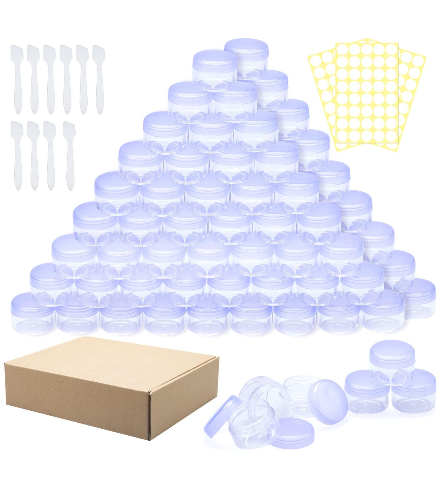 100 Pcs Mini Clear Cosmetic Bottles - 5ml Empty Trial Containers for Lip Balm Lotion & Creme - Screw Cap - Ideal for Travel & Samples - Buy Online on SooperMarket.com