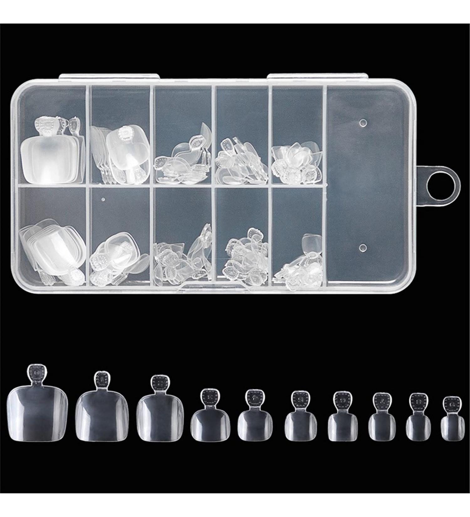 100 Pieces Acrylic Full Cover Toenail Tips - Wrong Toenail Solutions for Perfect Pedicures | International Shipping - Buy Online on SooperMarket.com