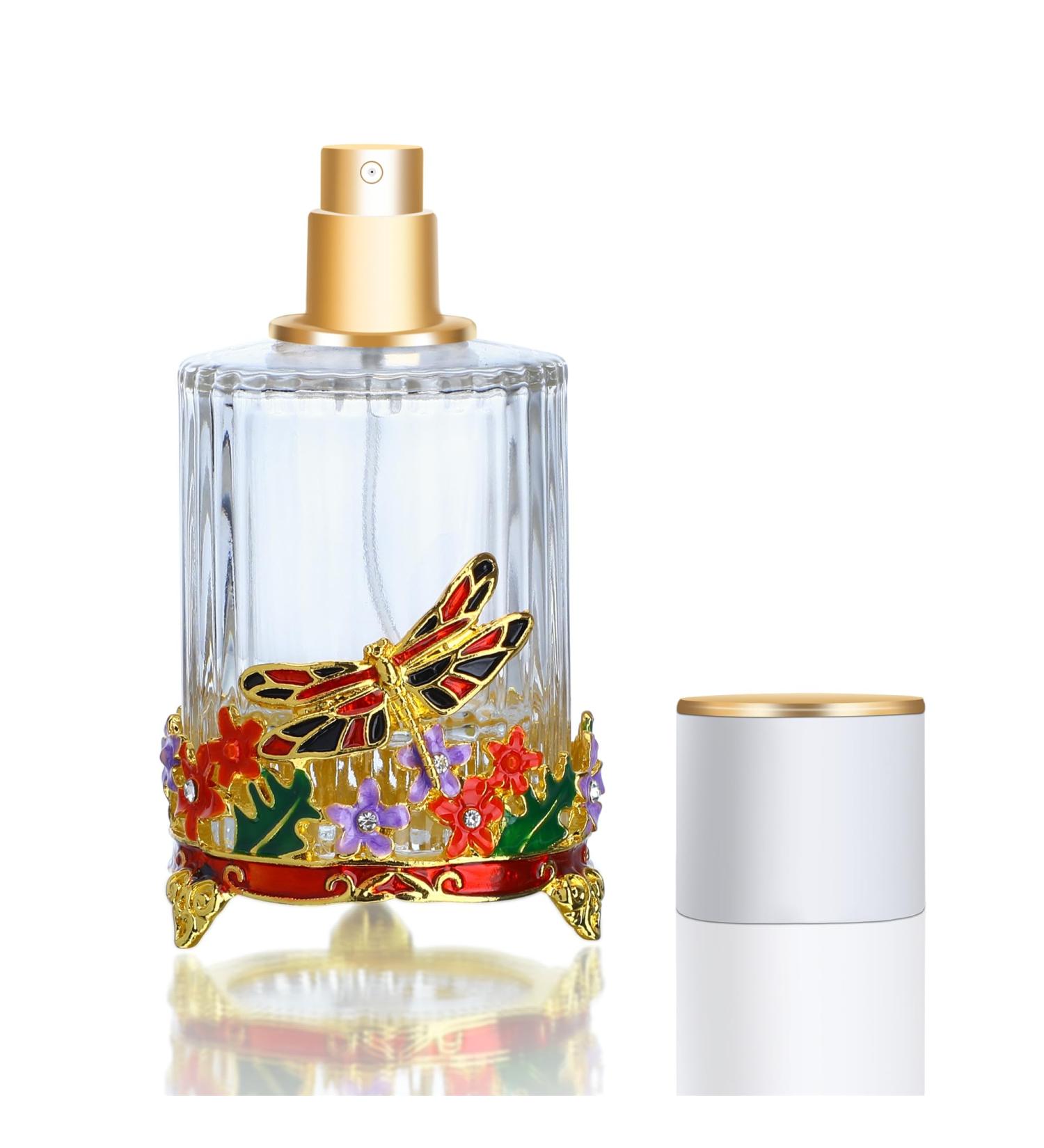 YU FENG 18ml Dragonfly Decorative Glass Spray Perfume Bottle Clear Empty Fine Mist Glass Travel Bottle Retro Refillable Atomizer Containers Decor N5 - Buy Online on SooperMarket.com