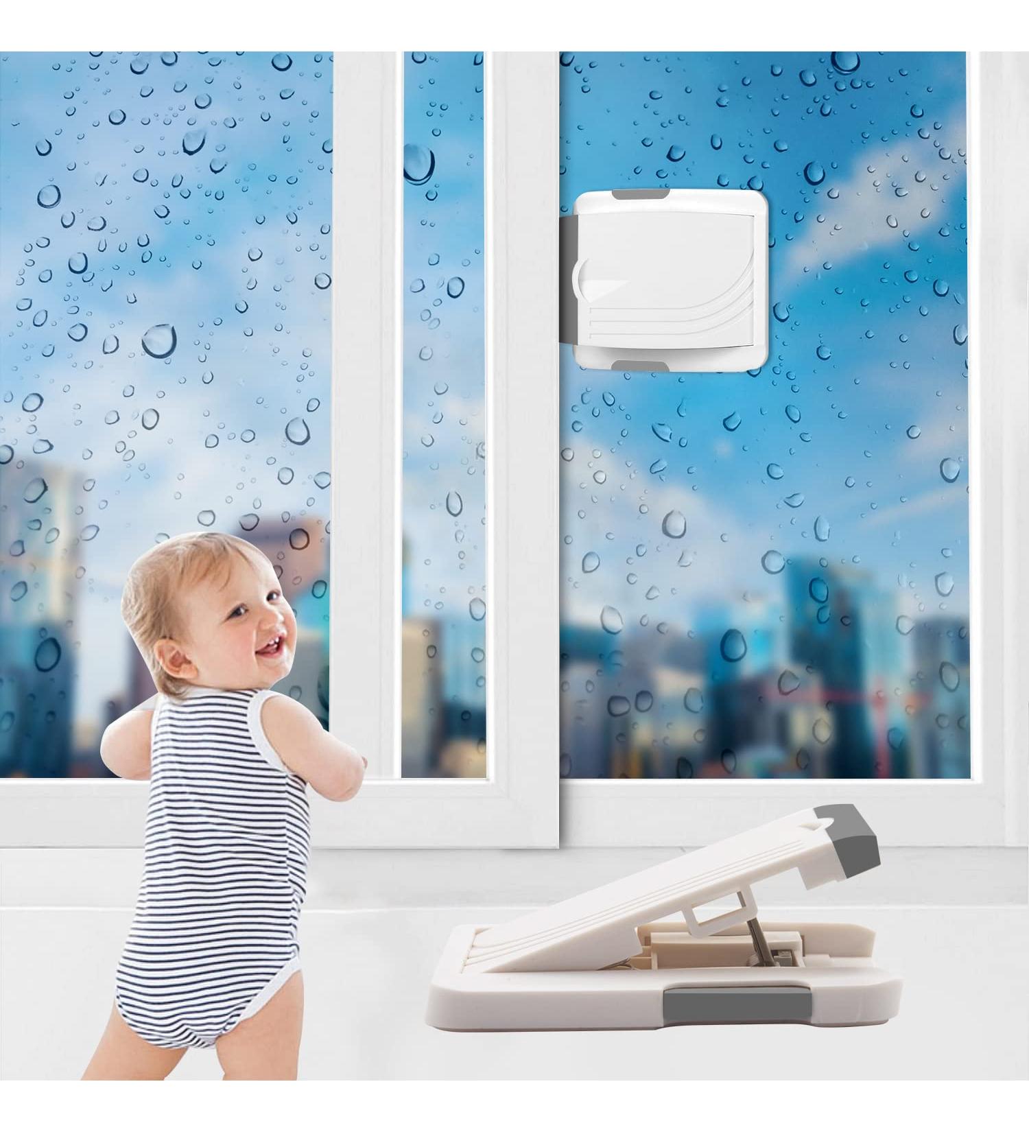 2 Pack Sliding Glass Door & Basement Windows Child Safety Lock - Patio Door Lock Gray - Buy Online on SooperMarket.com