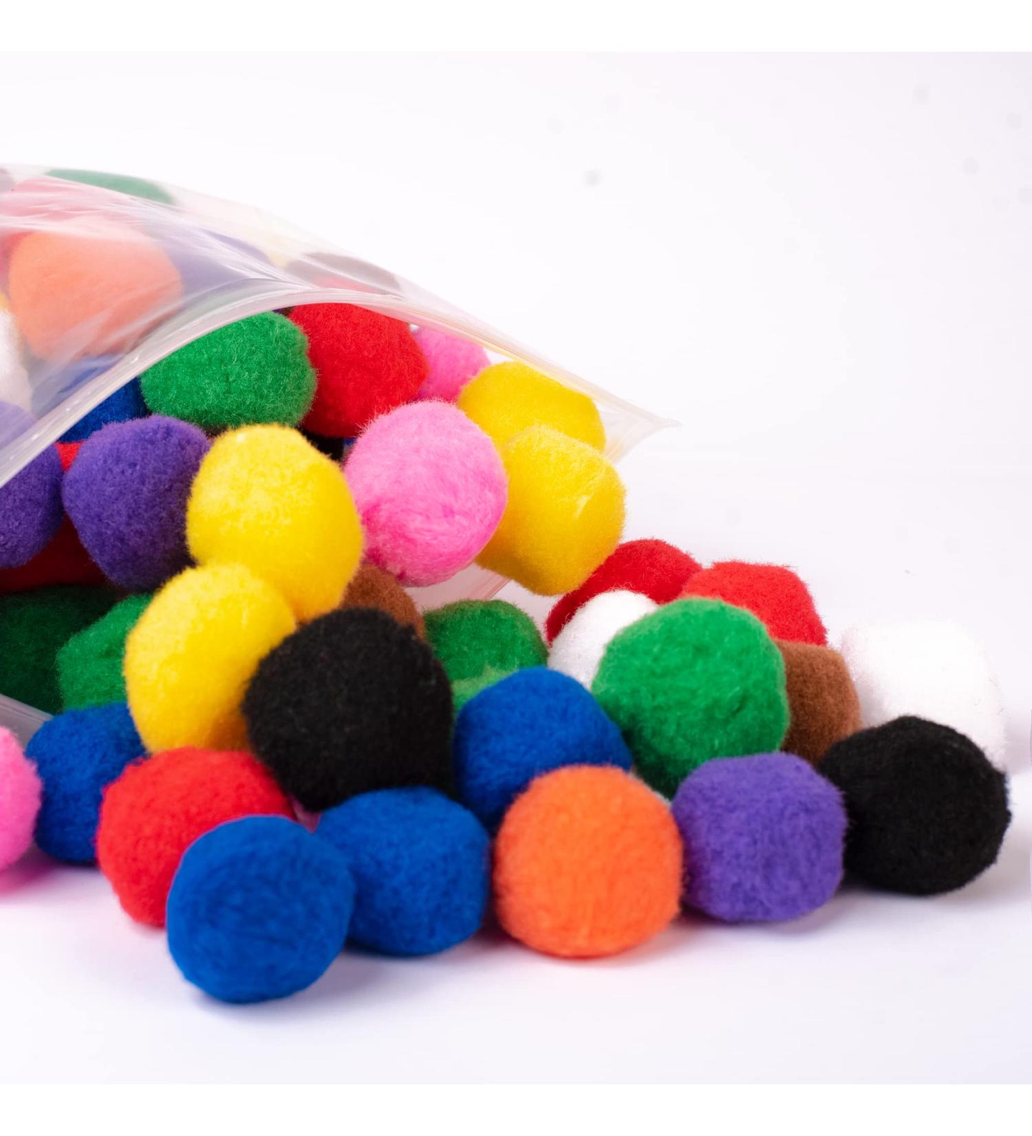 Adeweave 1.5 Inch 100 Pom Poms - Multicolor Soft and Fluffy Craft Pompoms in Assorted Colors - Buy Online on SooperMarket.com