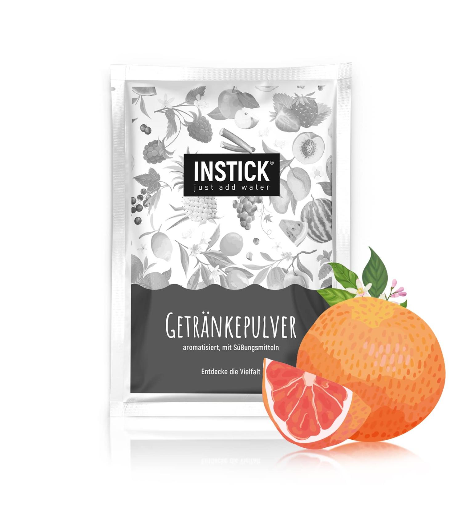 Intick Sugar-Free Instant Grapefruit Drink Powder | Vegan Low-Calorie Beverage (18L Pack) with Vitamin C - Buy Online on SooperMarket.com