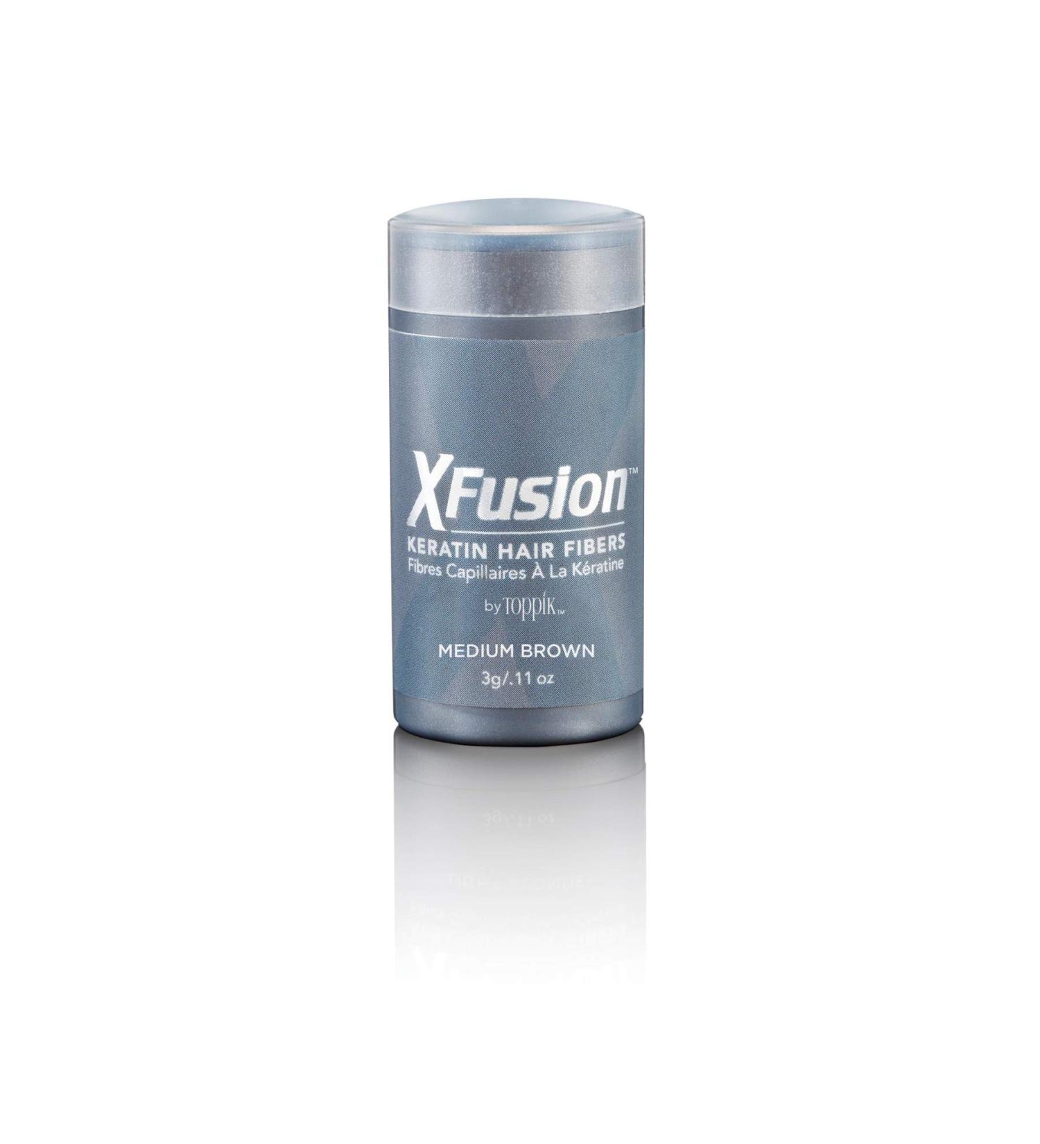 XFusion Keratin Hair Fibers in Medium Brown - Instantly Transform Thinning Hair - Buy Online on SooperMarket.com