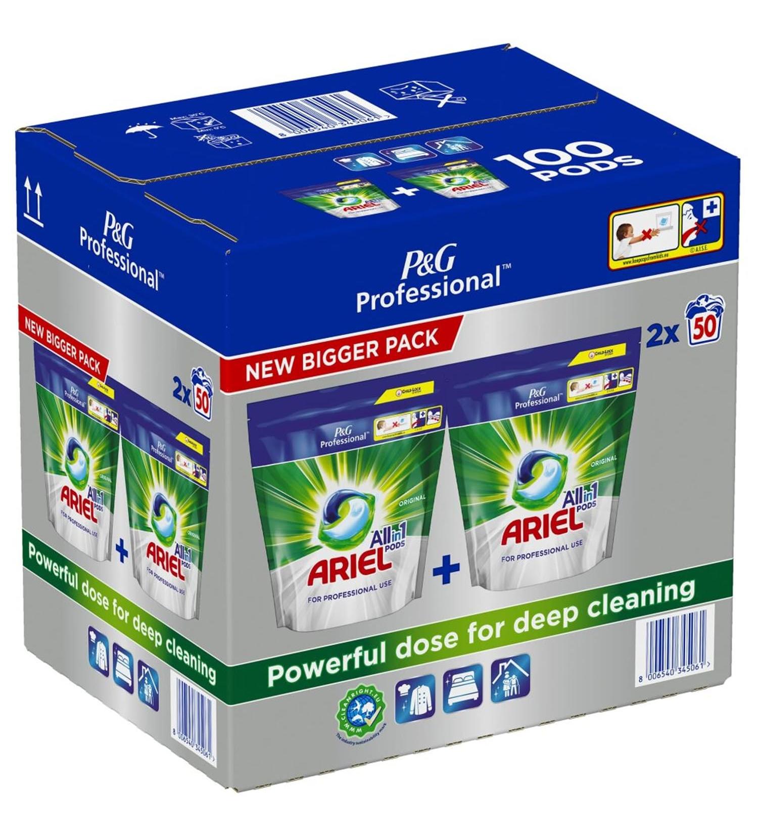 Ariel Professional Liquipods All in One Regular 2x50 Pods (Pack of 2) 100 Washes - Buy Online on SooperMarket.com