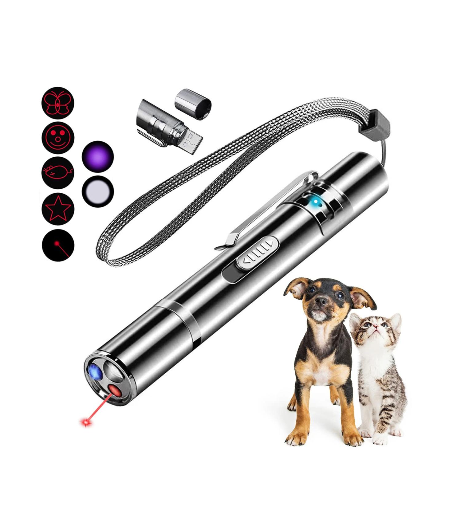 ANDICEQY Cat Laser Toy - 7 Adjustable Patterns for Indoor Pets - Long Range Training & Exercise - USB Rechargeable - Buy Online on SooperMarket.com