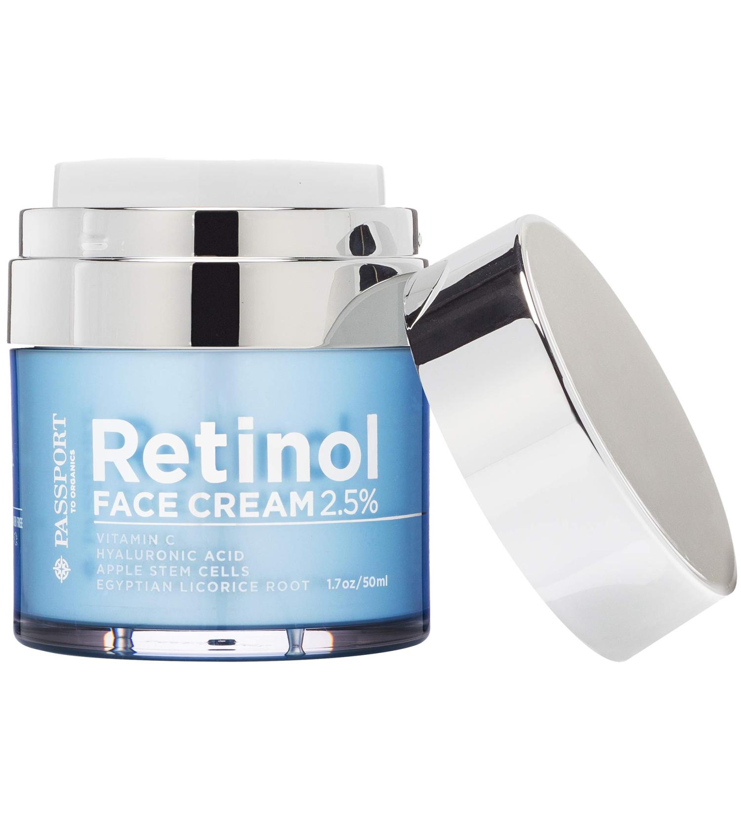 Retinol 2.5% High Potency Face Cream - Organic Anti-Aging Moisturizer with Vitamin C & Hyaluronic Acid - 1.7oz for Dry Skin - Buy Online on SooperMarket.com